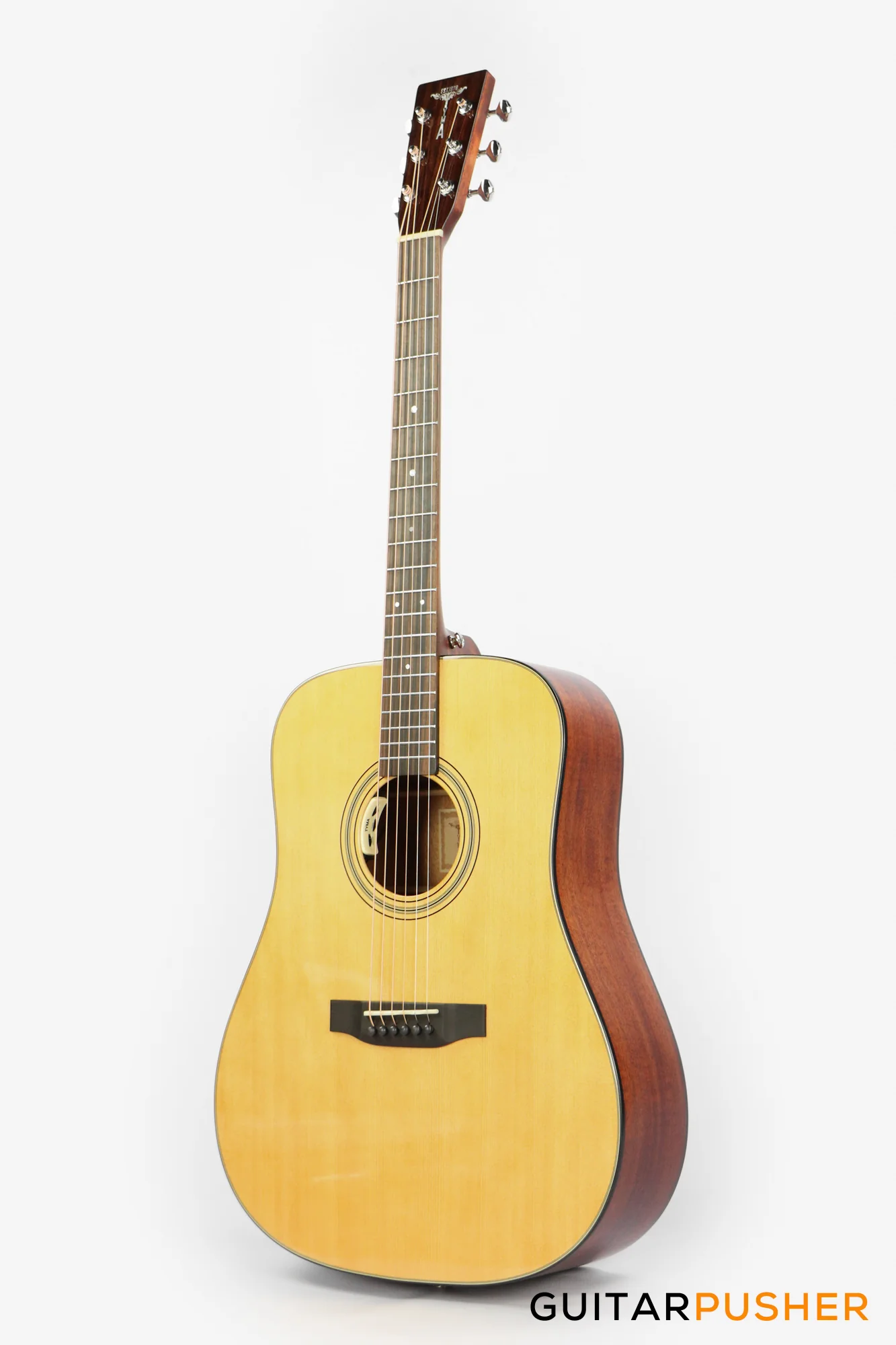 Tyma TD-18E All-Solid Wood Sitka Spruce Top Mahogany Dreadnought Acoustic-Electric Guitar w/ Fishman Matrix Infinity Blend Pickup System & Case - Image 6