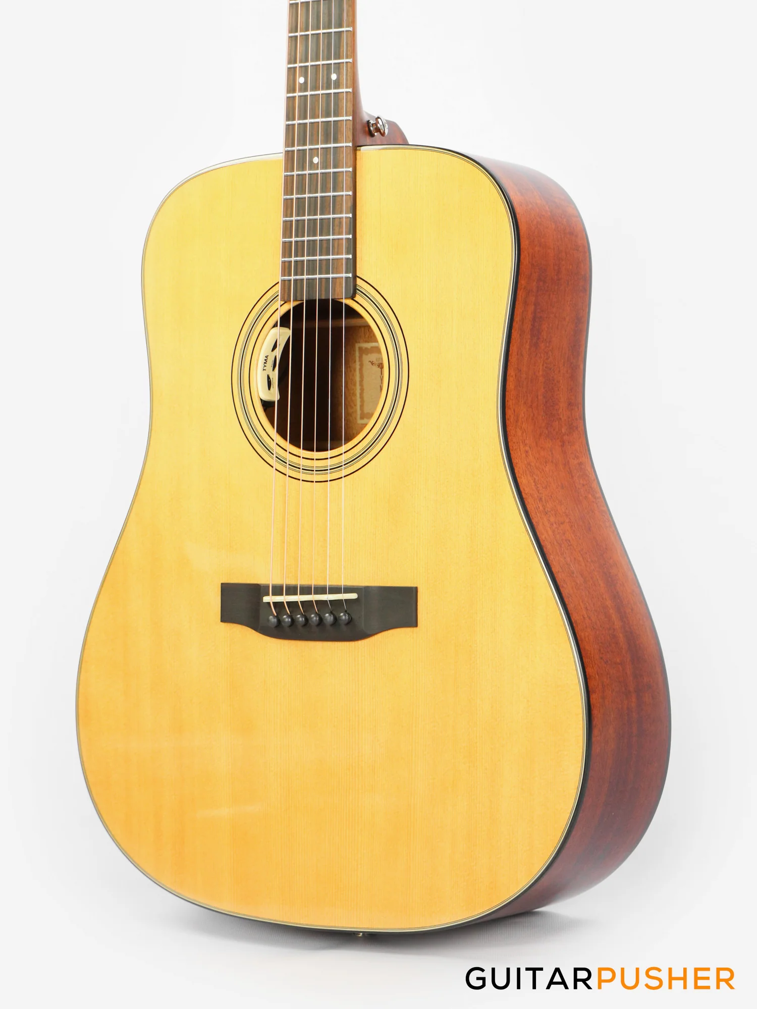Tyma TD-18E All-Solid Wood Sitka Spruce Top Mahogany Dreadnought Acoustic-Electric Guitar w/ Fishman Matrix Infinity Blend Pickup System & Case - Image 7