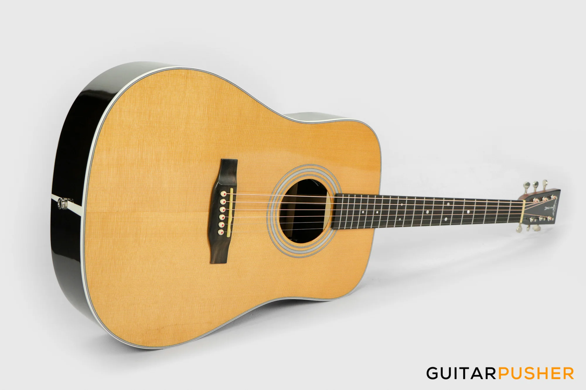 Tyma TD-28E All-Solid Wood Sitka Spruce Top Indian Rosewood Dreadnought Acoustic-Electric Guitar with Fishman Ellipse Matrix Blend Dual Pickups - Image 11