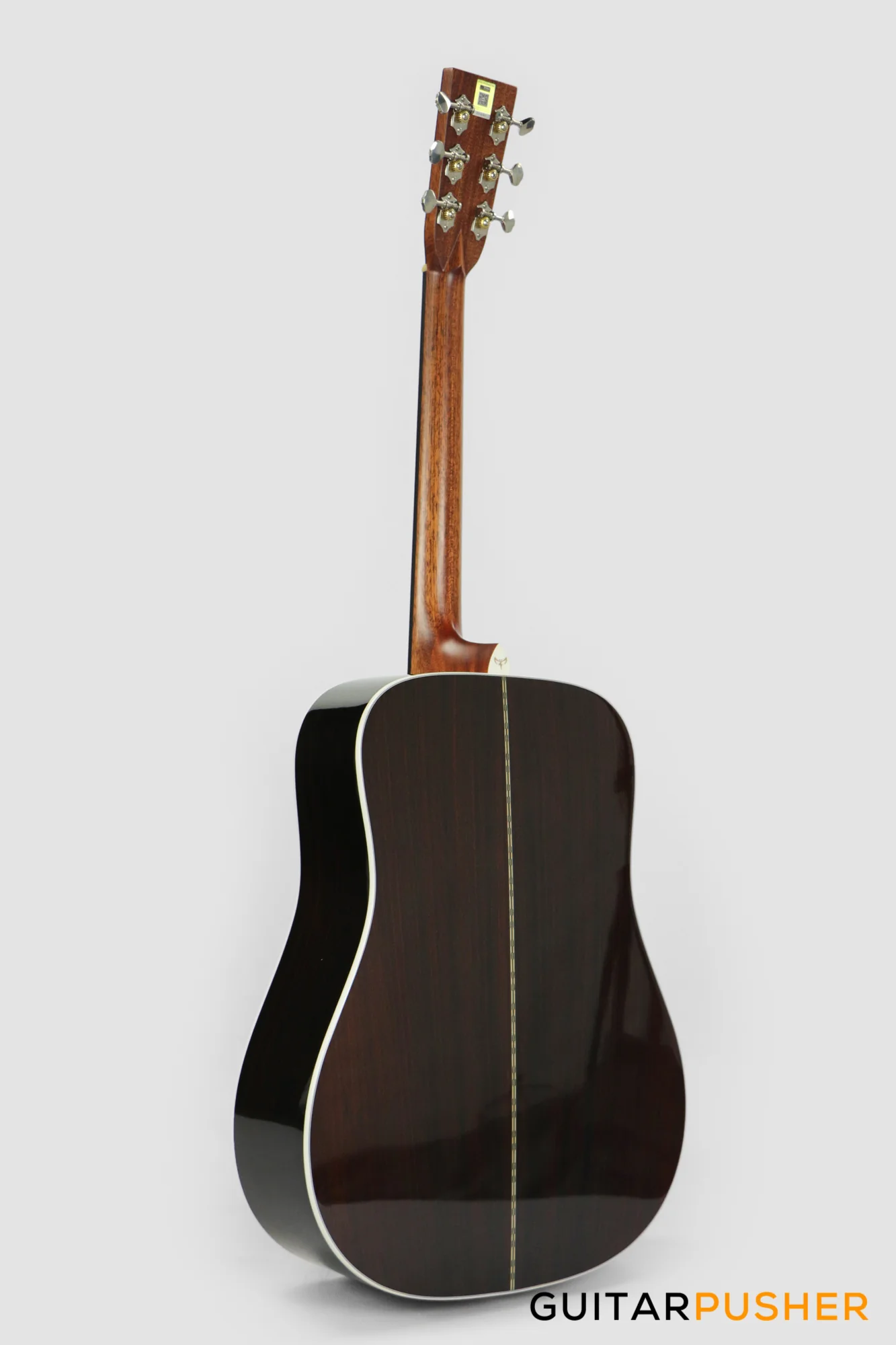 Tyma TD-28E All-Solid Wood Sitka Spruce Top Indian Rosewood Dreadnought Acoustic-Electric Guitar with Fishman Ellipse Matrix Blend Dual Pickups - Image 5
