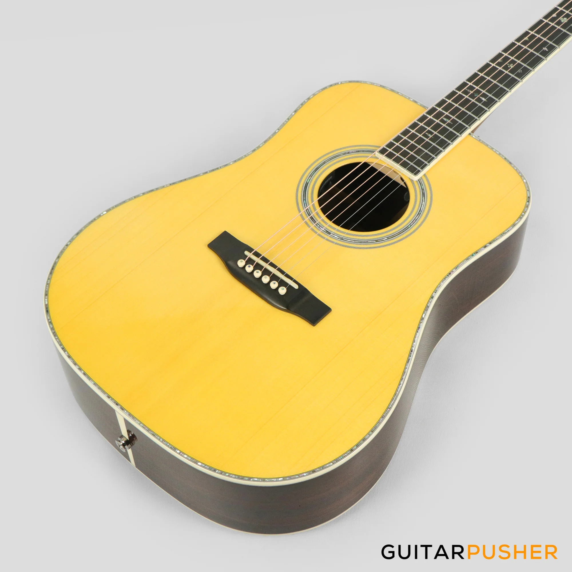 Tyma TD-28VE All-Solid Wood Sitka Spruce Top Indian Rosewood Dreadnought Acoustic-Electric Guitar with Fishman USA Elipse Matrix Pickup System & Case - Image 10