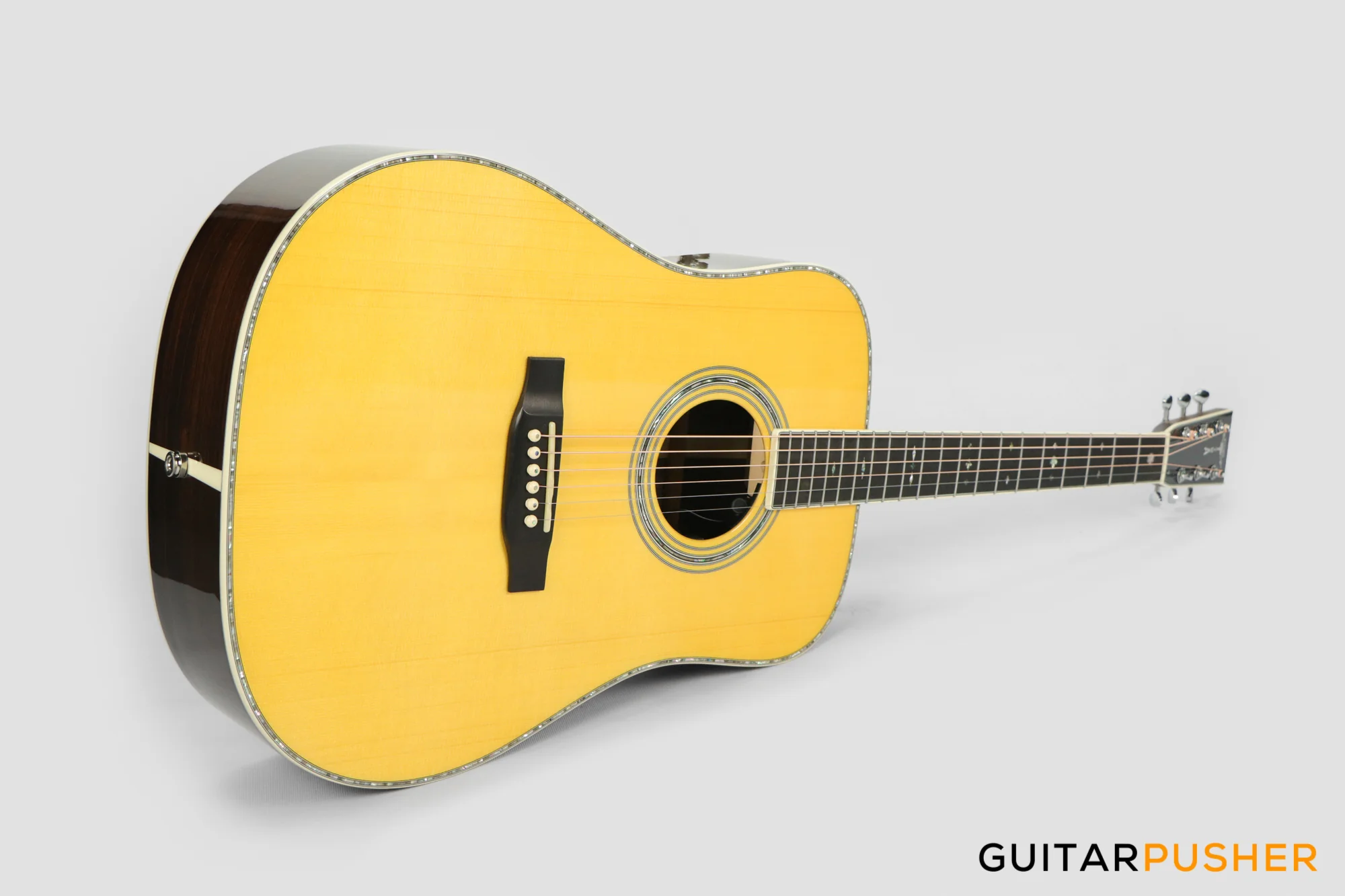 Tyma TD-28VE All-Solid Wood Sitka Spruce Top Indian Rosewood Dreadnought Acoustic-Electric Guitar with Fishman USA Elipse Matrix Pickup System & Case - Image 11