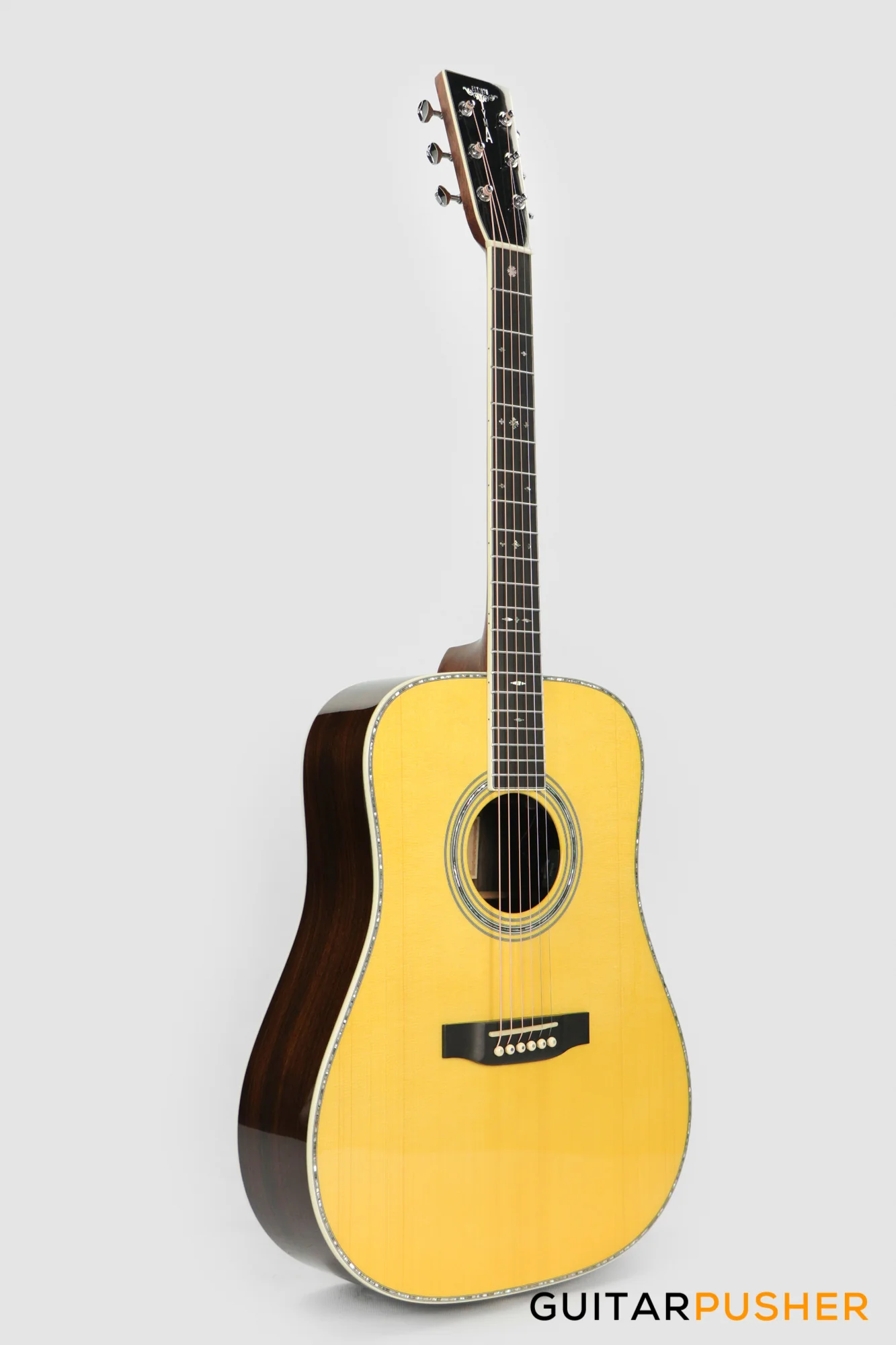 Tyma TD-28VE All-Solid Wood Sitka Spruce Top Indian Rosewood Dreadnought Acoustic-Electric Guitar with Fishman USA Elipse Matrix Pickup System & Case - Image 3