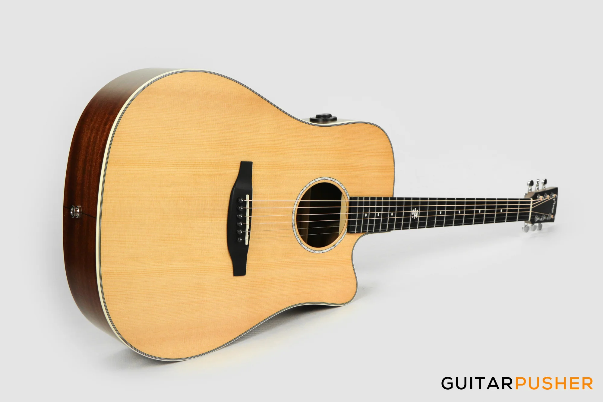 Tyma TD-5CE Solid Sitka Spruce Top Mahogany Dreadnought Acoustic-Electric Guitar with OS1 Pickup - Image 10