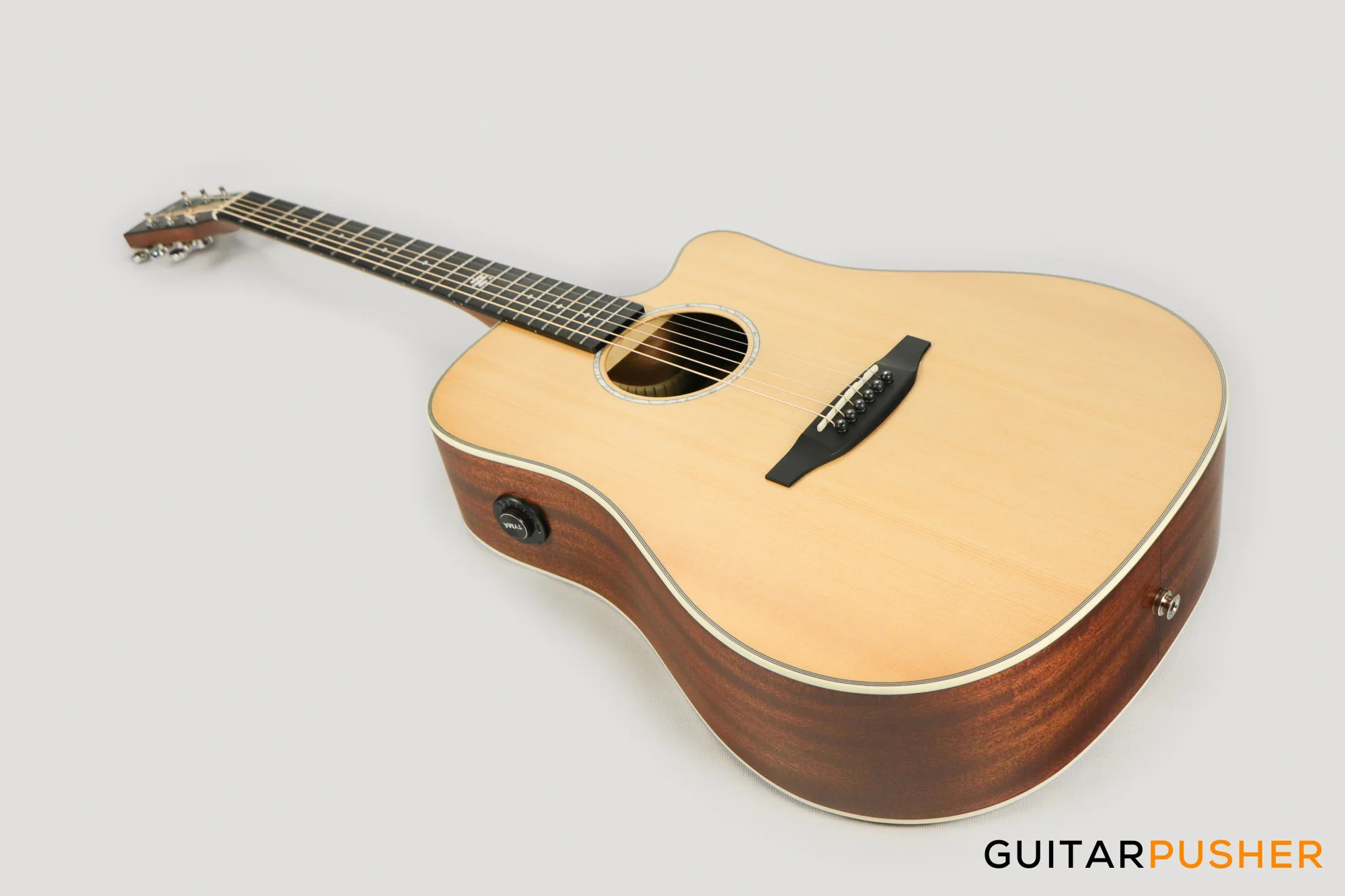 Tyma TD-5CE Solid Sitka Spruce Top Mahogany Dreadnought Acoustic-Electric Guitar with OS1 Pickup - Image 12