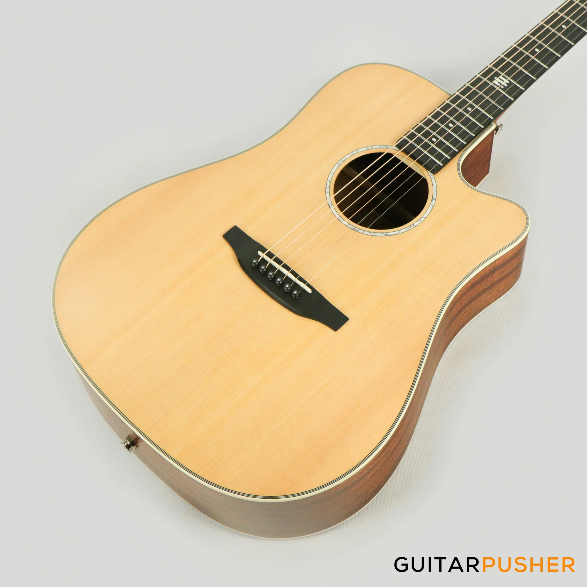 Tyma TD-5CE Solid Sitka Spruce Top Mahogany Dreadnought Acoustic-Electric Guitar with OS1 Pickup - Image 13