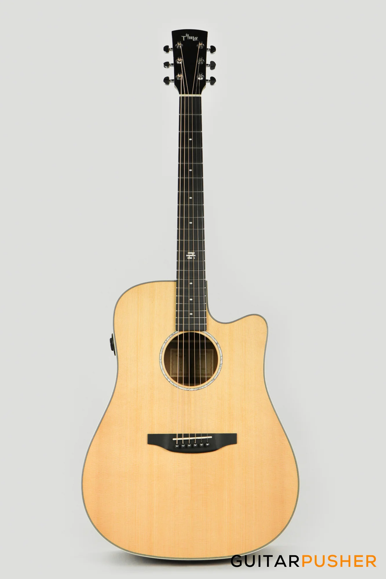 Tyma TD-5CE Solid Sitka Spruce Top Mahogany Dreadnought Acoustic-Electric Guitar with OS1 Pickup - Image 2