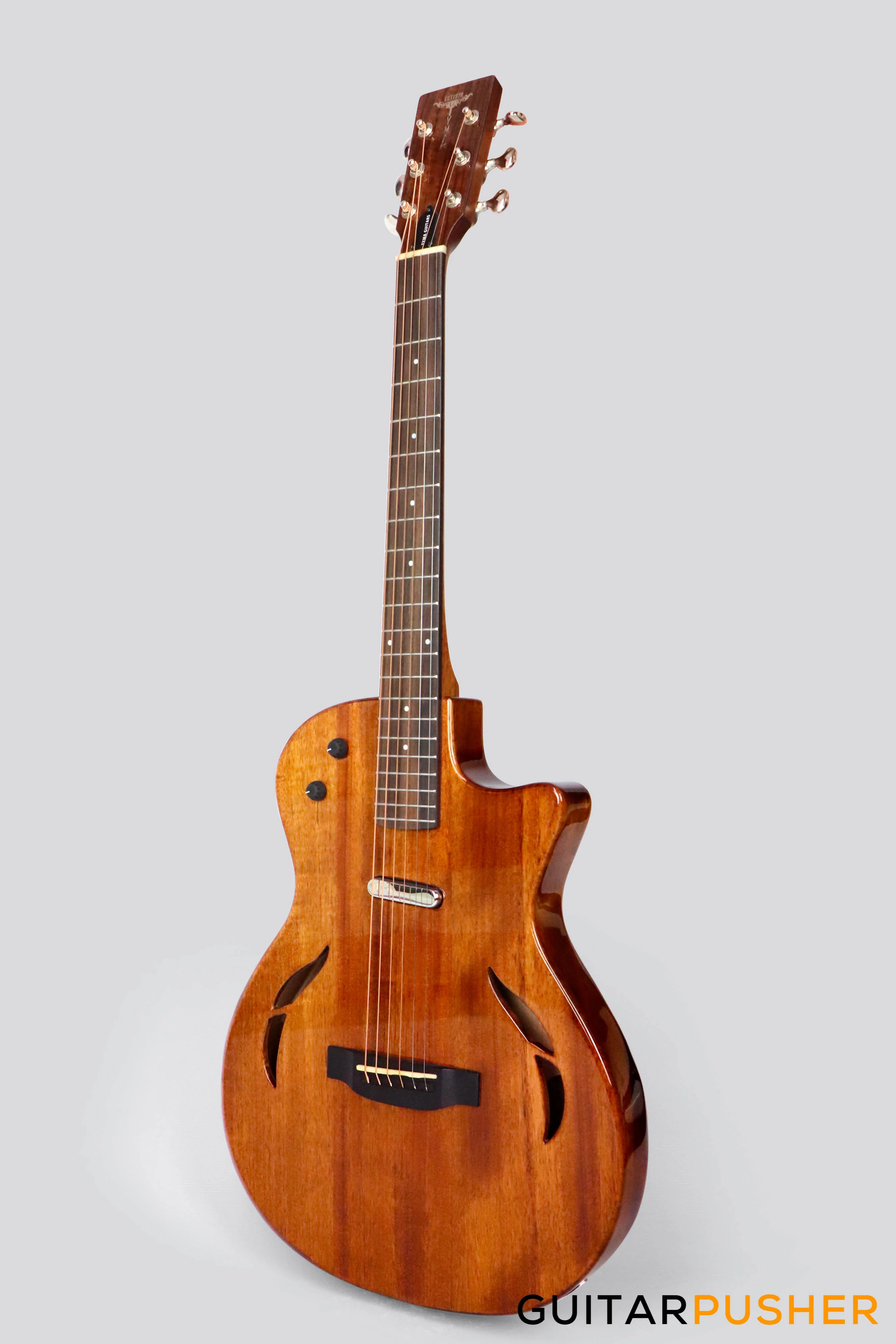 Tyma TE-1 Hollowbody Electric Guitar - Natural - Image 2
