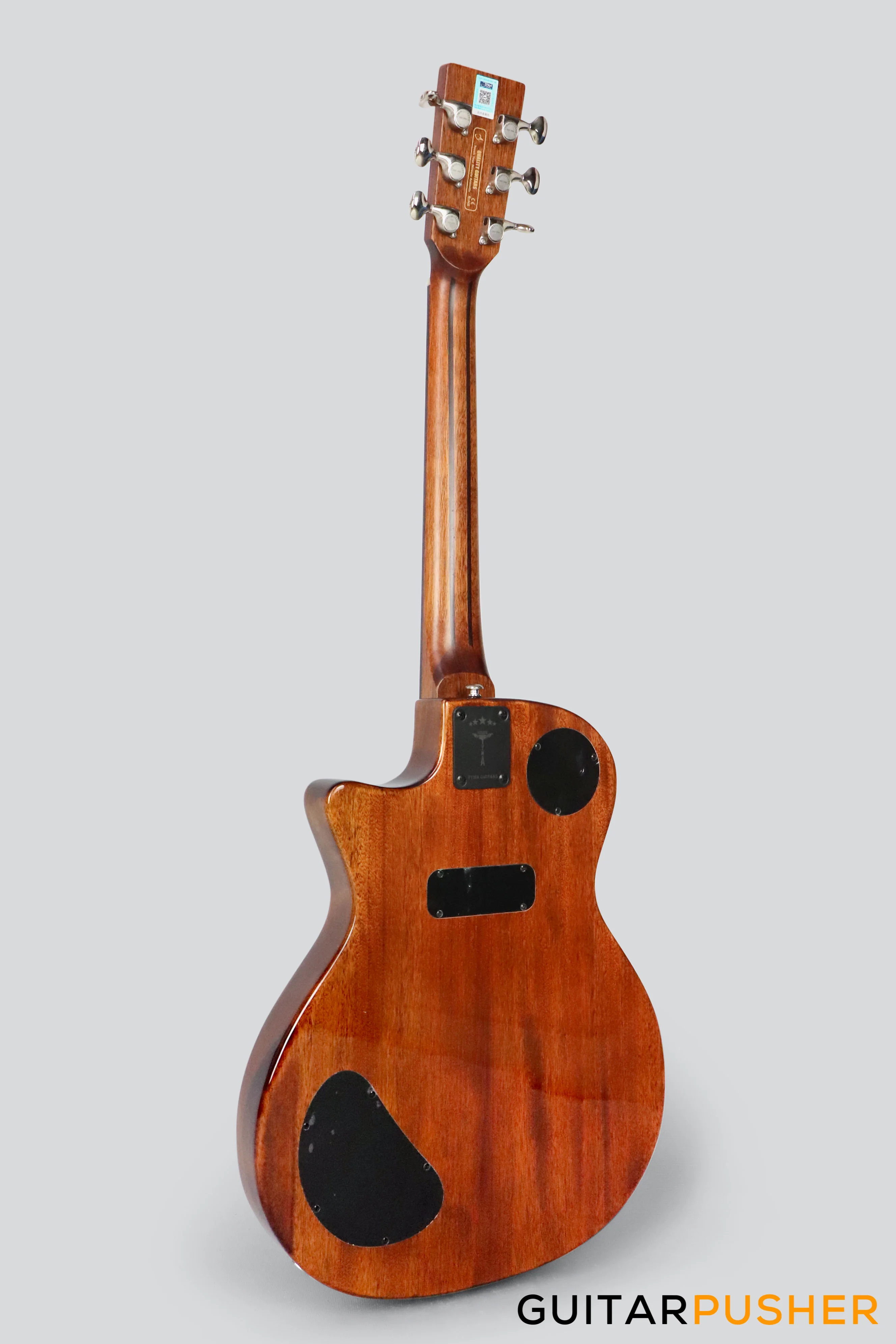 Tyma TE-1 Hollowbody Electric Guitar - Natural - Image 4