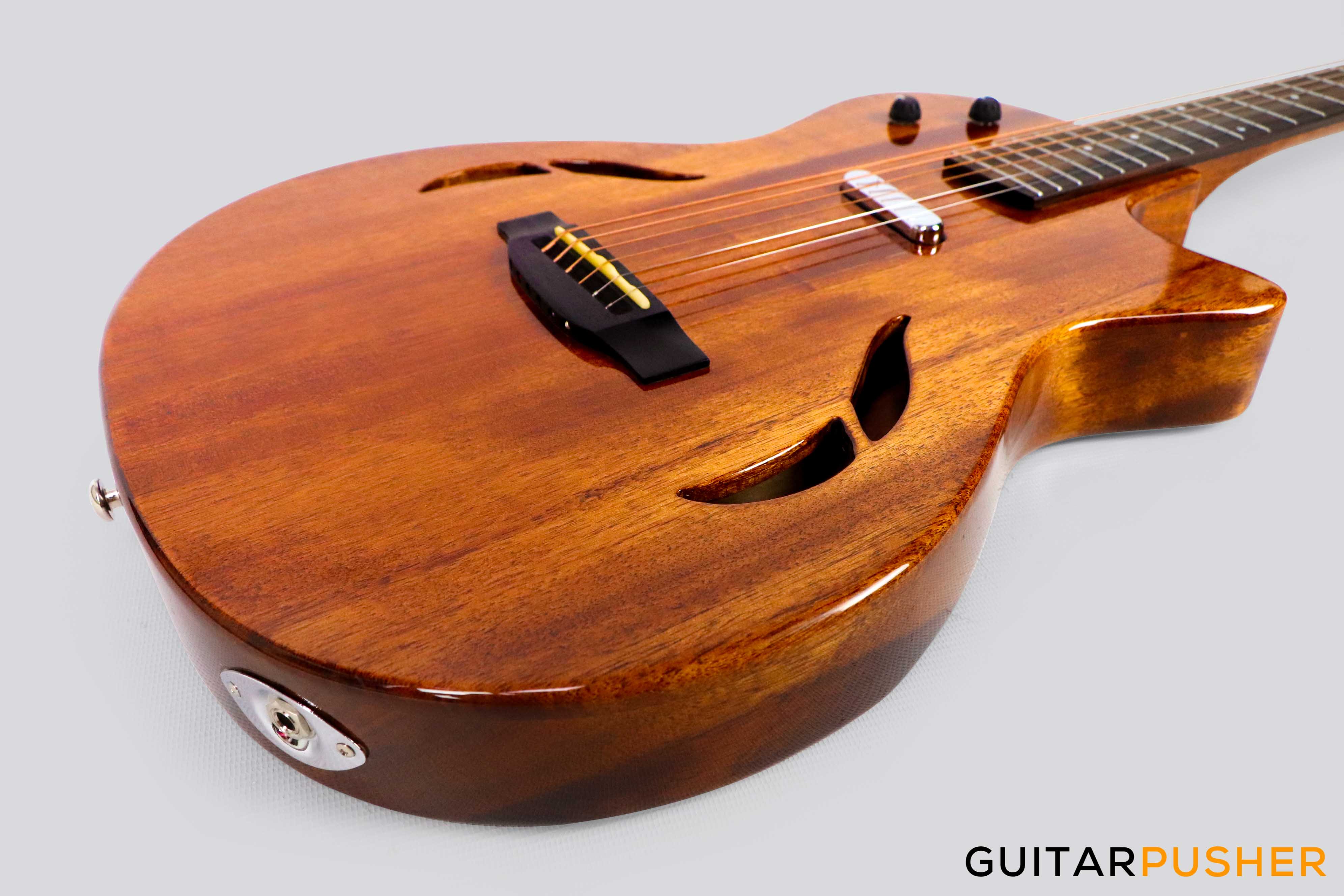Tyma TE-1 Hollowbody Electric Guitar - Natural - Image 8