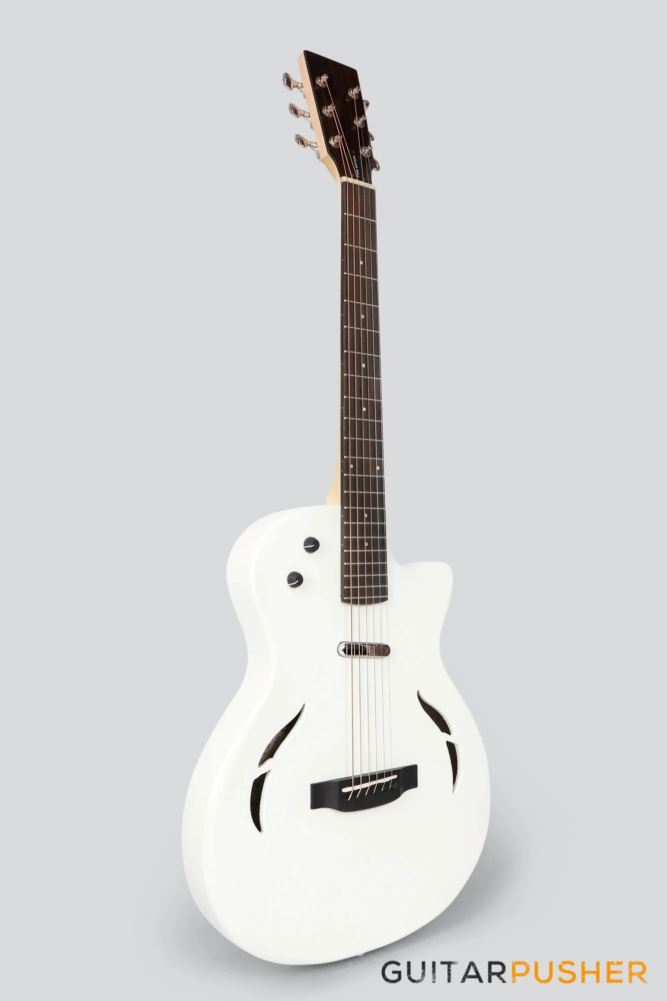 Tyma TE-1 Hollowbody Electric Guitar - White - Image 2