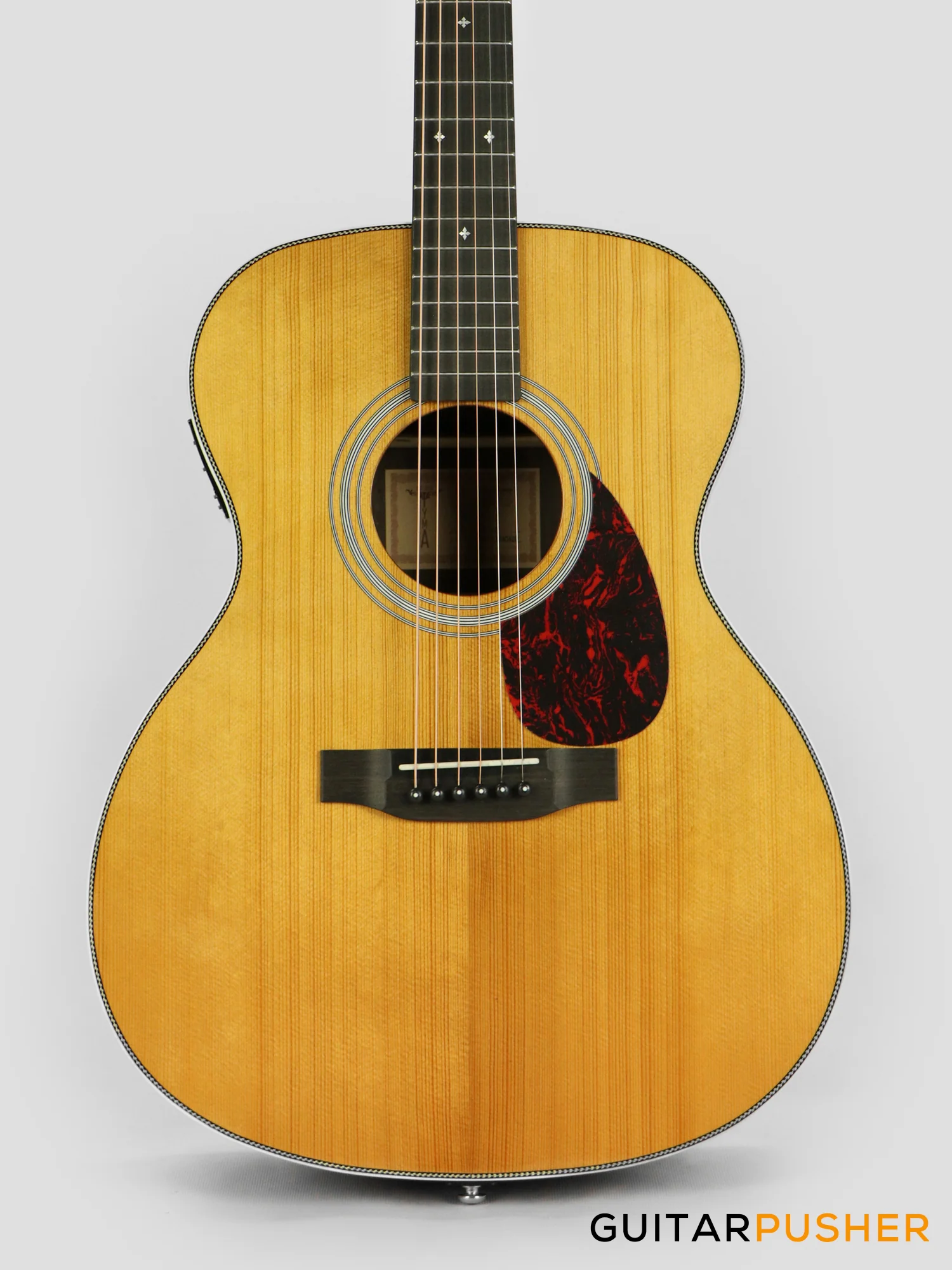 Tyma TF-12E Solid Sitka Spruce Top Indian Rosewood OM Acoustic-Electric Guitar
