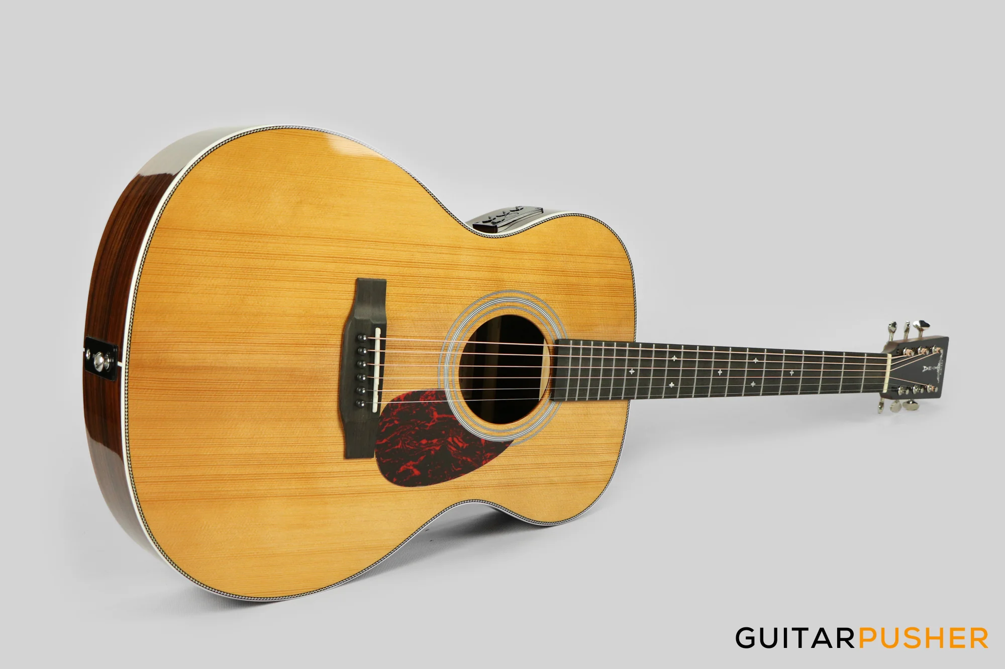 Tyma TF-12E Solid Sitka Spruce Top Indian Rosewood OM Acoustic-Electric Guitar - Image 11