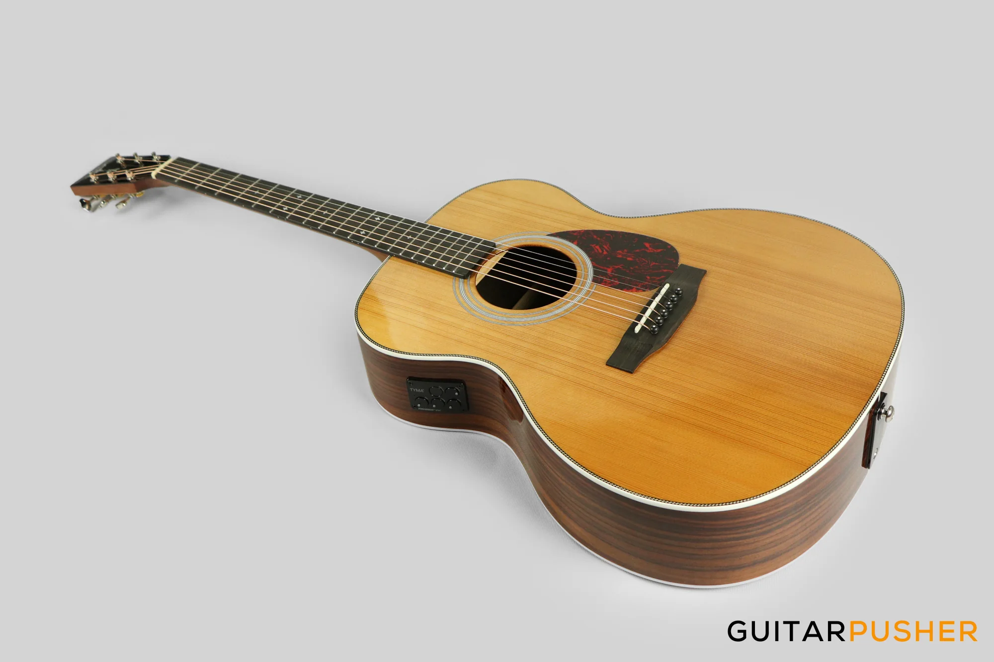 Tyma TF-12E Solid Sitka Spruce Top Indian Rosewood OM Acoustic-Electric Guitar - Image 12