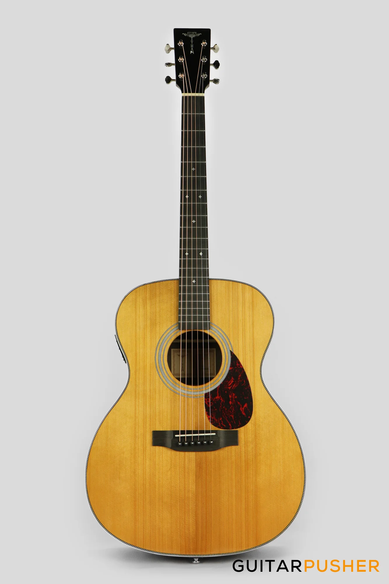 Tyma TF-12E Solid Sitka Spruce Top Indian Rosewood OM Acoustic-Electric Guitar - Image 2