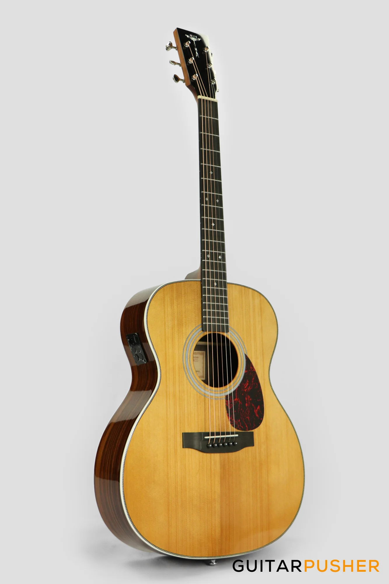 Tyma TF-12E Solid Sitka Spruce Top Indian Rosewood OM Acoustic-Electric Guitar - Image 4