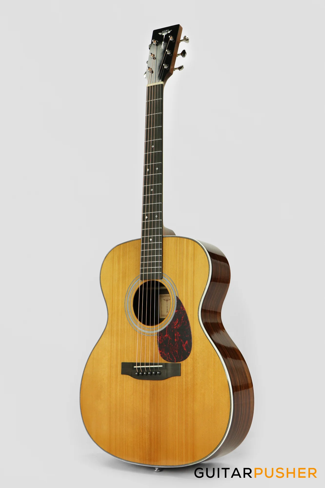 Tyma TF-12E Solid Sitka Spruce Top Indian Rosewood OM Acoustic-Electric Guitar - Image 9