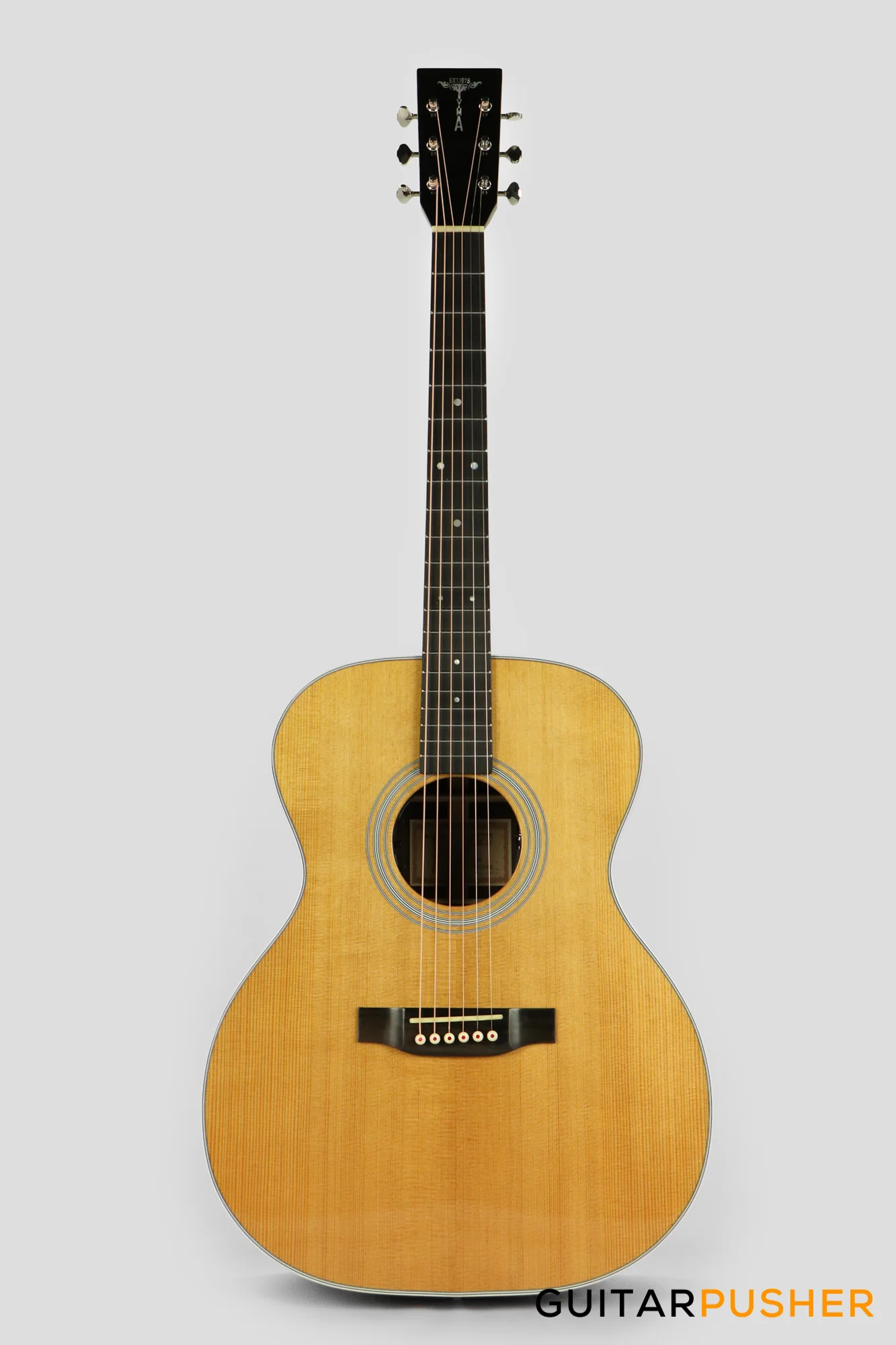 Tyma TF-28E All-Solid Wood Sitka Spruce Top Indian Rosewood OM Acoustic-Electric Guitar with Fishman Ellipse Matrix Blend Dual Pickups - Image 8