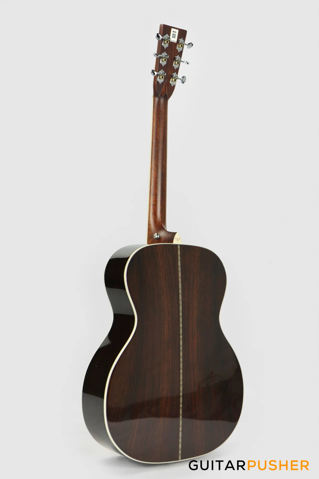 Tyma TF-28VE All-Solid Wood Sitka Spruce Top Indian Rosewood OM Acoustic-Electric Guitar with Fishman USA Elipse Matrix Pickup System & Case - Image 6