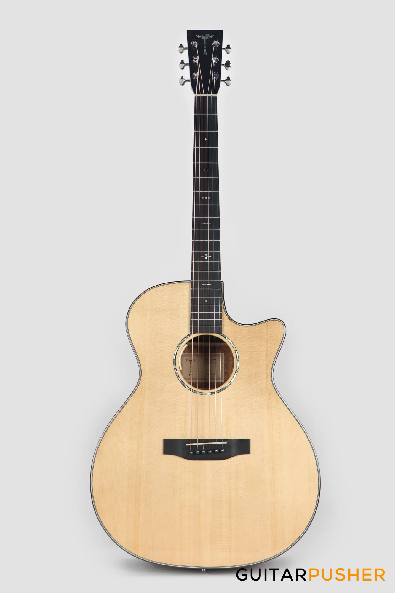 Tyma TG-10E Solid Sitka Spruce Top African Peach Core Grand Auditorium Acoustic-Electric Guitar with T200 MAX pickup - Image 2