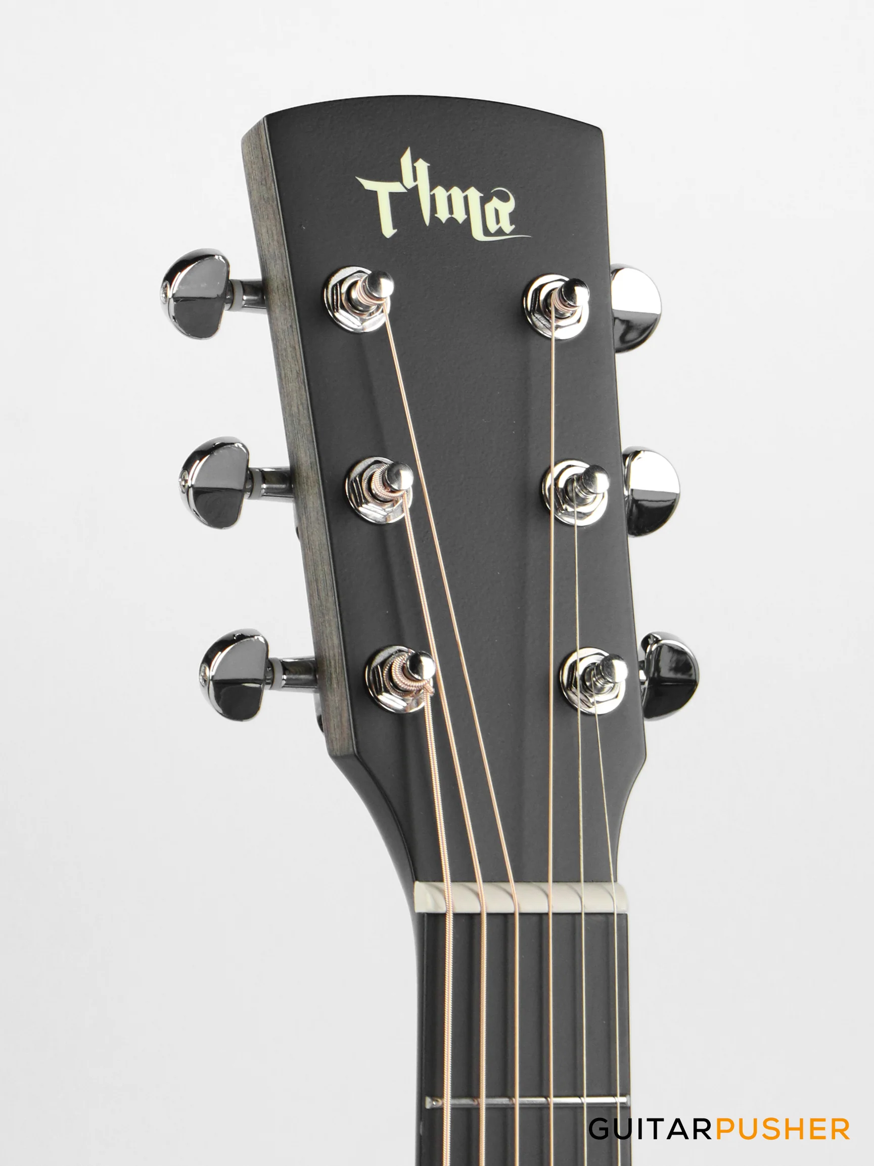 Tyma TG-2 BKS Solid Sitka Spruce Top Grand Auditorium Acoustic-Electric Guitar - (Black) with T-200 MAX preamp and Gig Bag - Image 5