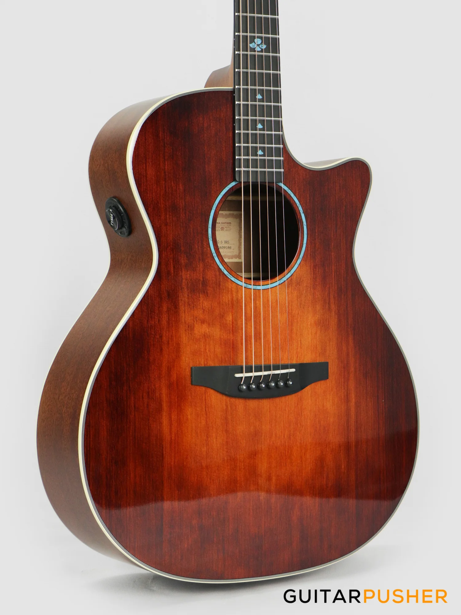 Tyma TG-5 BRSE Sitka Spruce Top Mahogany Auditorium Acoustic-Electric Guitar with OS1 Pickup - Image 5