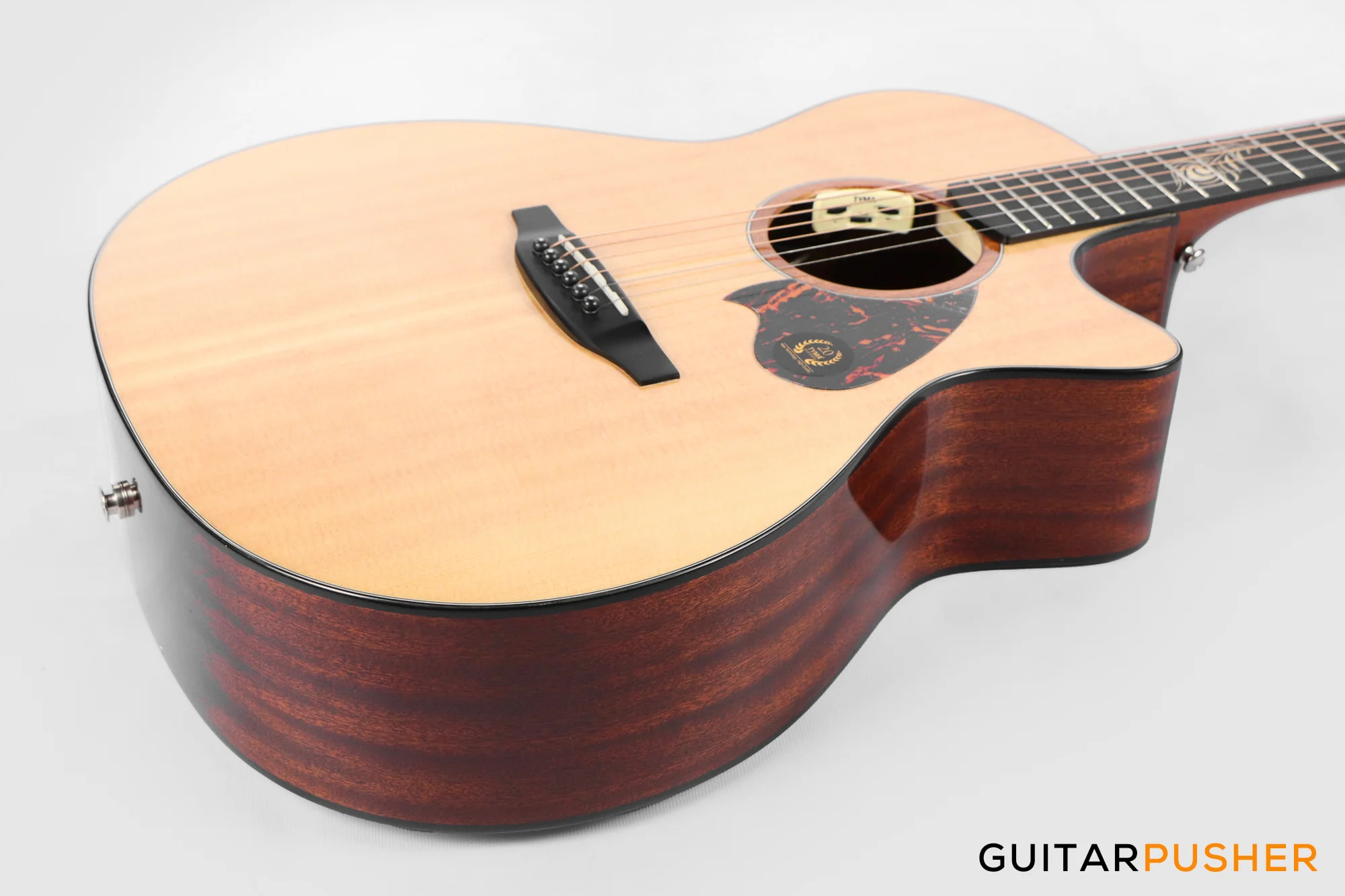 Tyma TG-5E PRO Solid Sitka Spruce Top Sapele Grand Auditorium Acoustic-Electric Guitar with T200 MAX preamp - Image 10