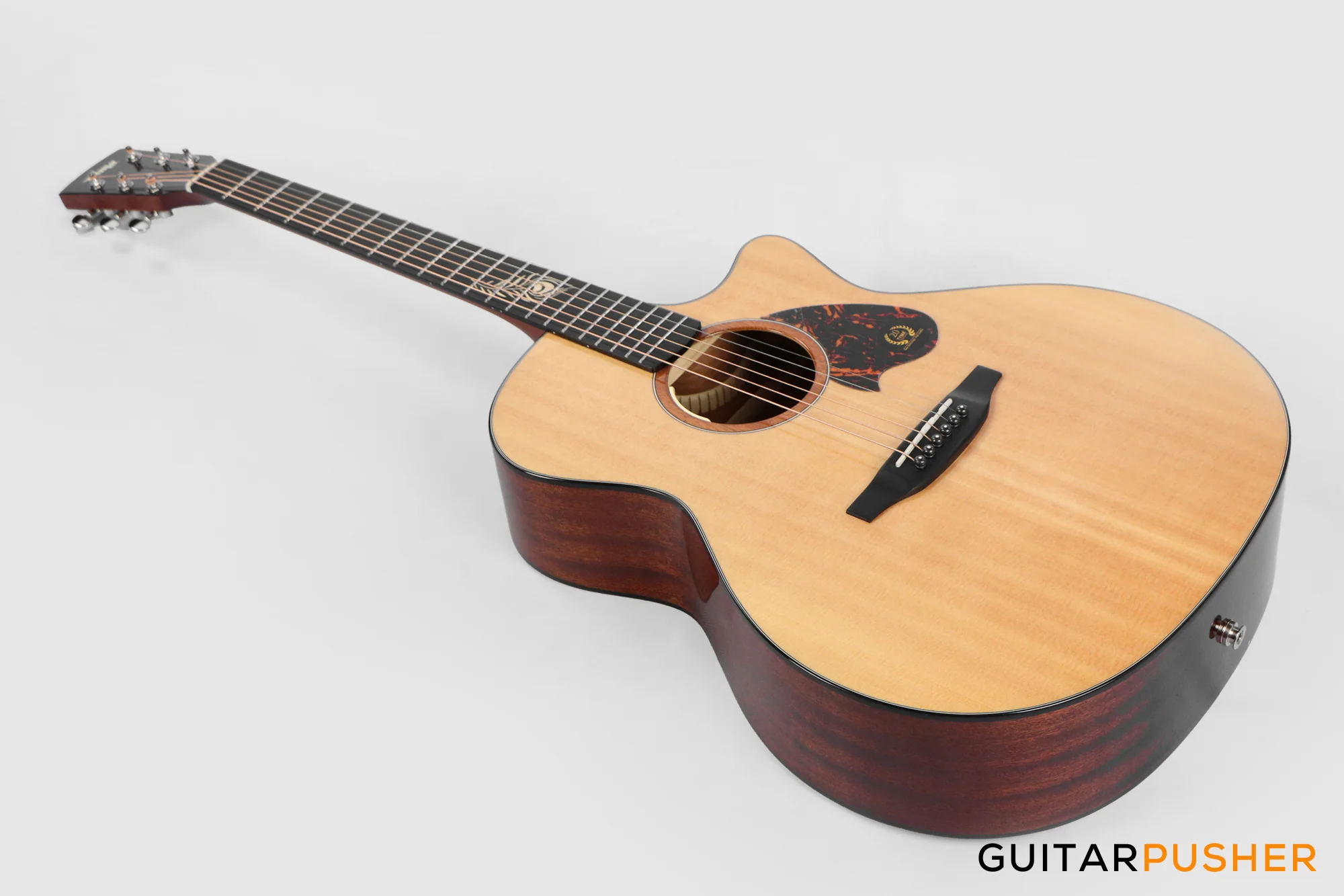 Tyma TG-5E PRO Solid Sitka Spruce Top Sapele Grand Auditorium Acoustic-Electric Guitar with T200 MAX preamp - Image 11