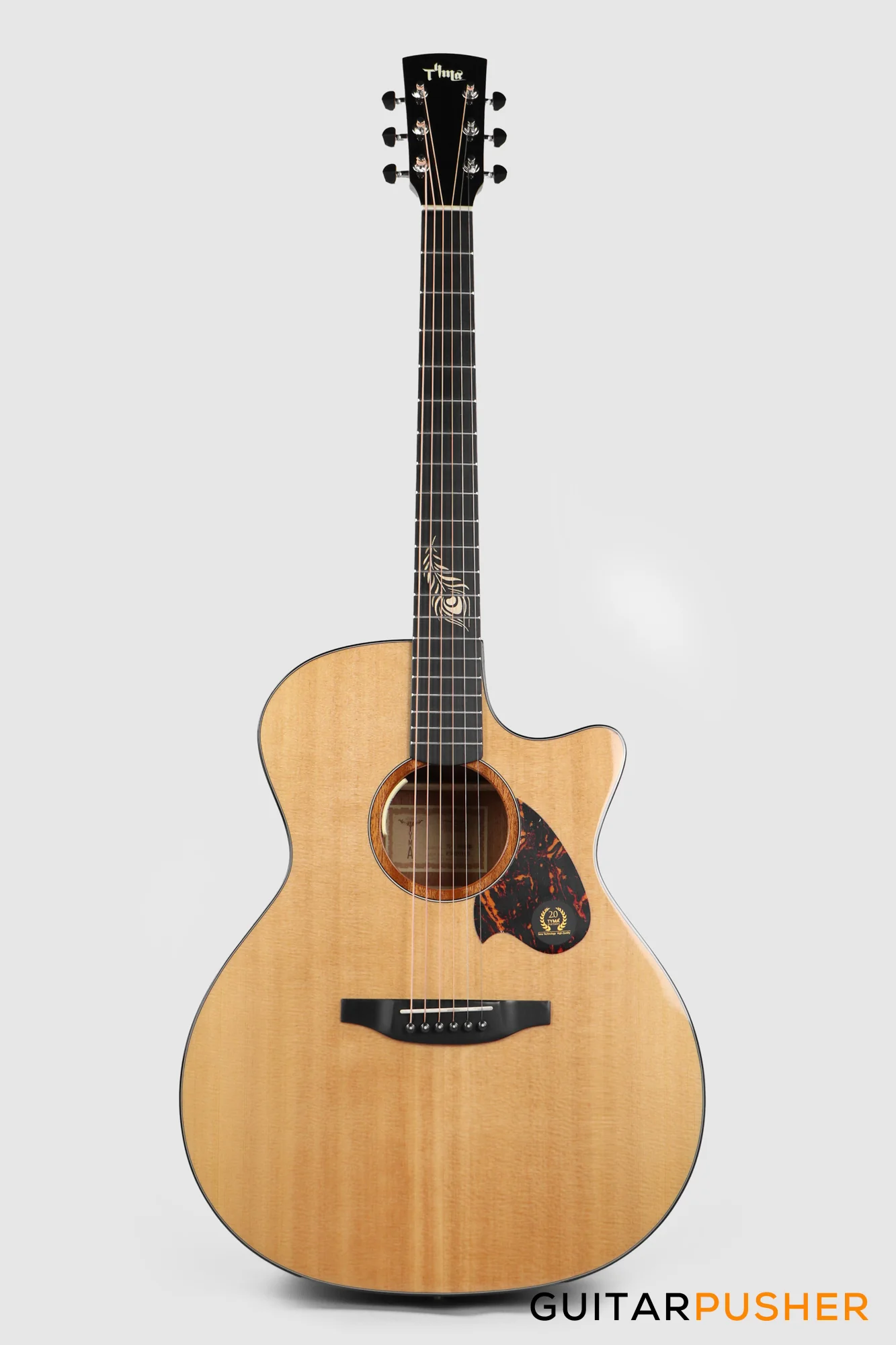 Tyma TG-5E PRO Solid Sitka Spruce Top Sapele Grand Auditorium Acoustic-Electric Guitar with T200 MAX preamp - Image 2