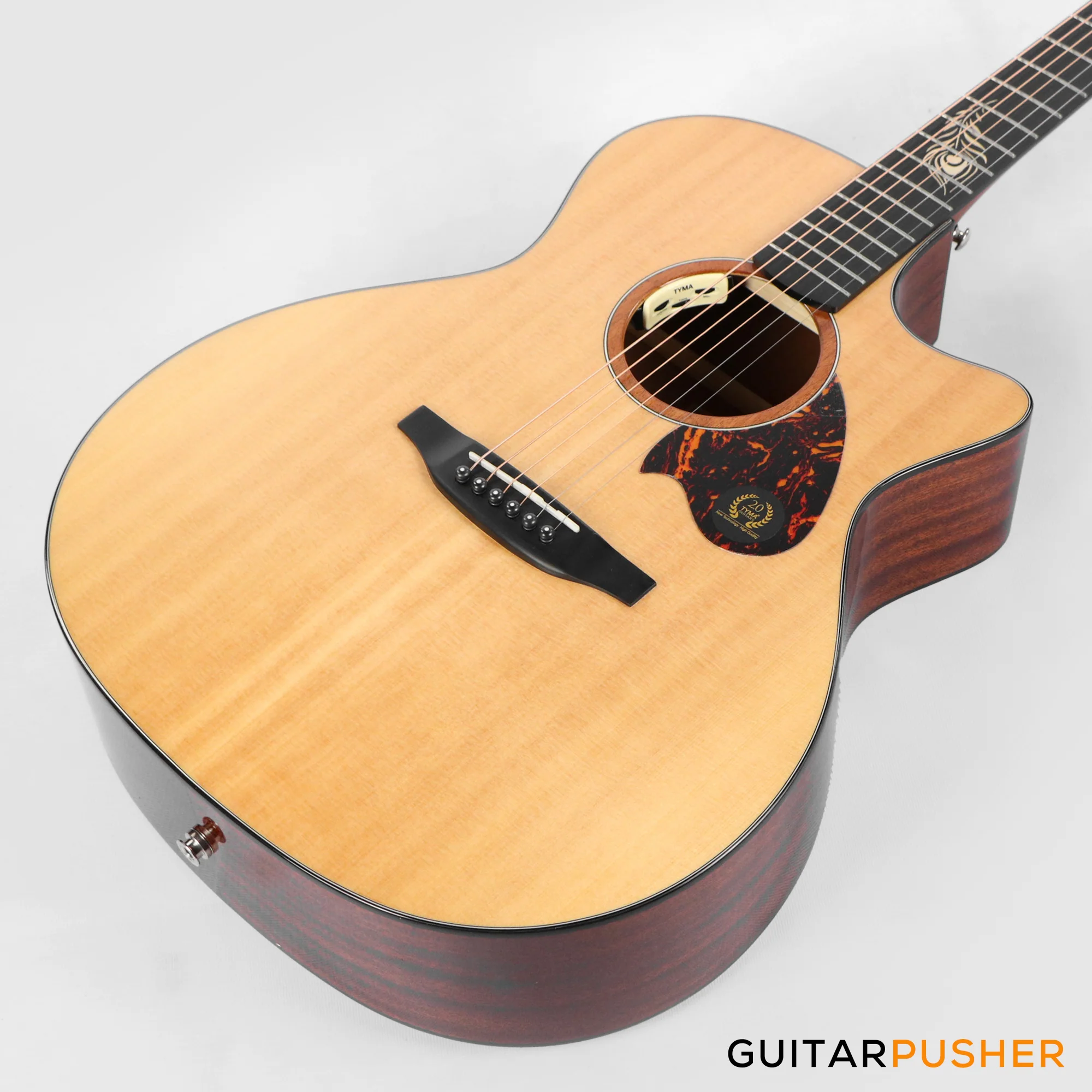 Tyma TG-5E PRO Solid Sitka Spruce Top Sapele Grand Auditorium Acoustic-Electric Guitar with T200 MAX preamp - Image 9