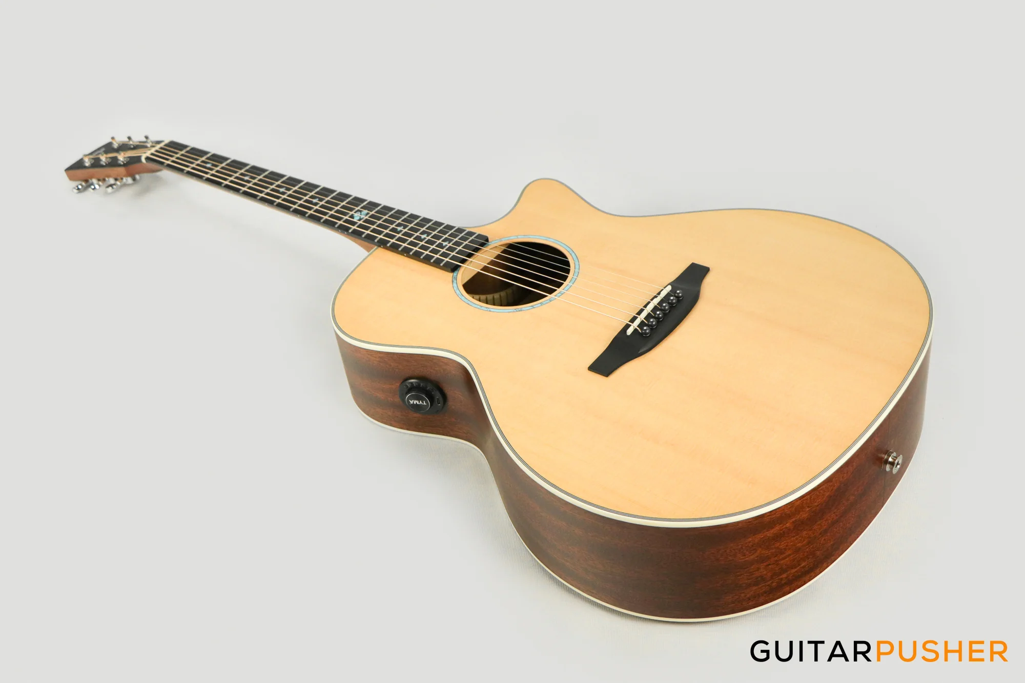 Tyma TG-5E Solid Sitka Spruce Top Mahogany Auditorium Acoustic-Electric Guitar with OS1 Pickup - Image 10