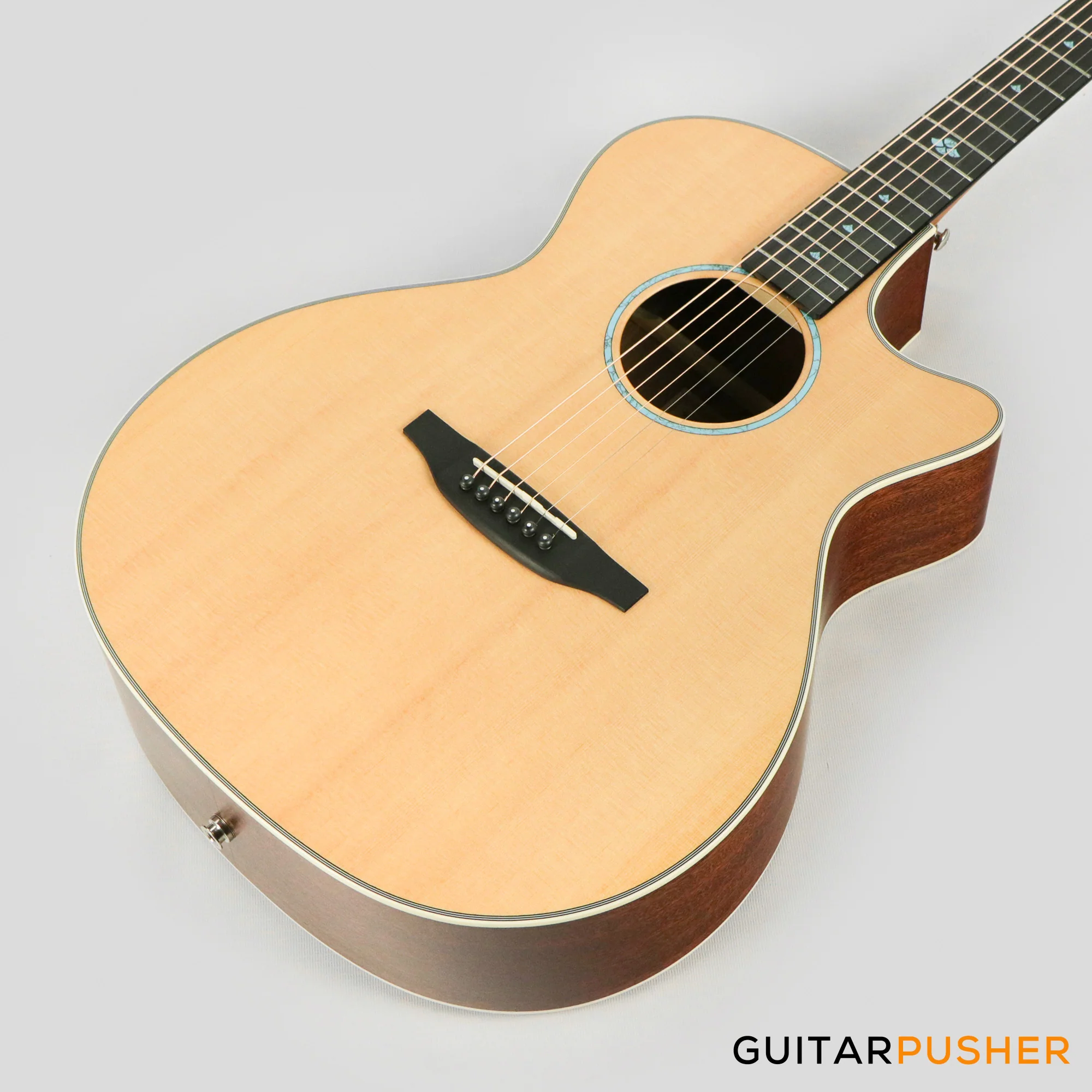 Tyma TG-5E Solid Sitka Spruce Top Mahogany Auditorium Acoustic-Electric Guitar with OS1 Pickup - Image 11