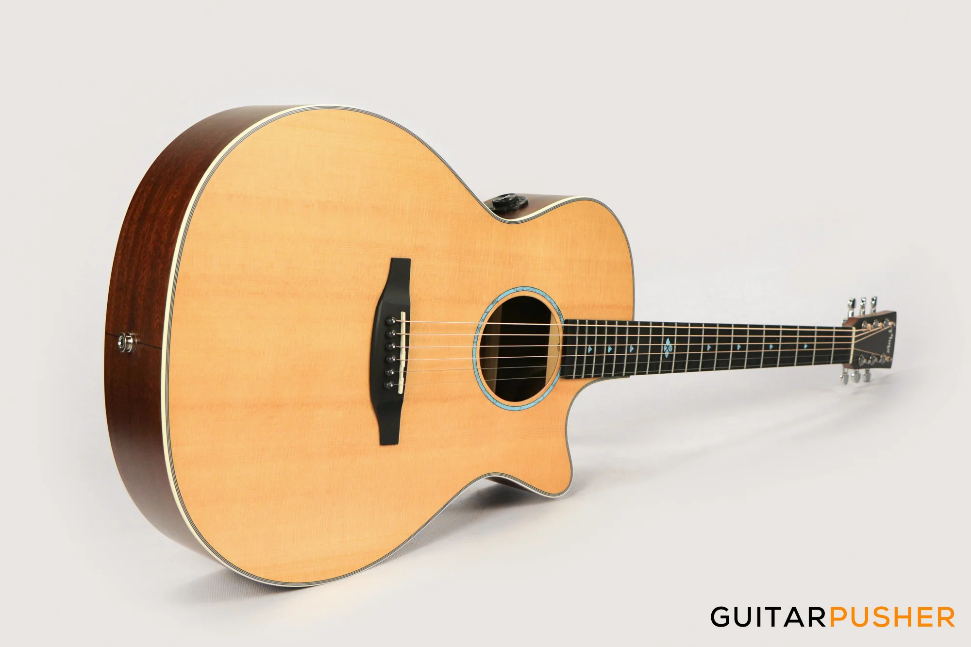Tyma TG-5E Solid Sitka Spruce Top Mahogany Auditorium Acoustic-Electric Guitar with OS1 Pickup - Image 12