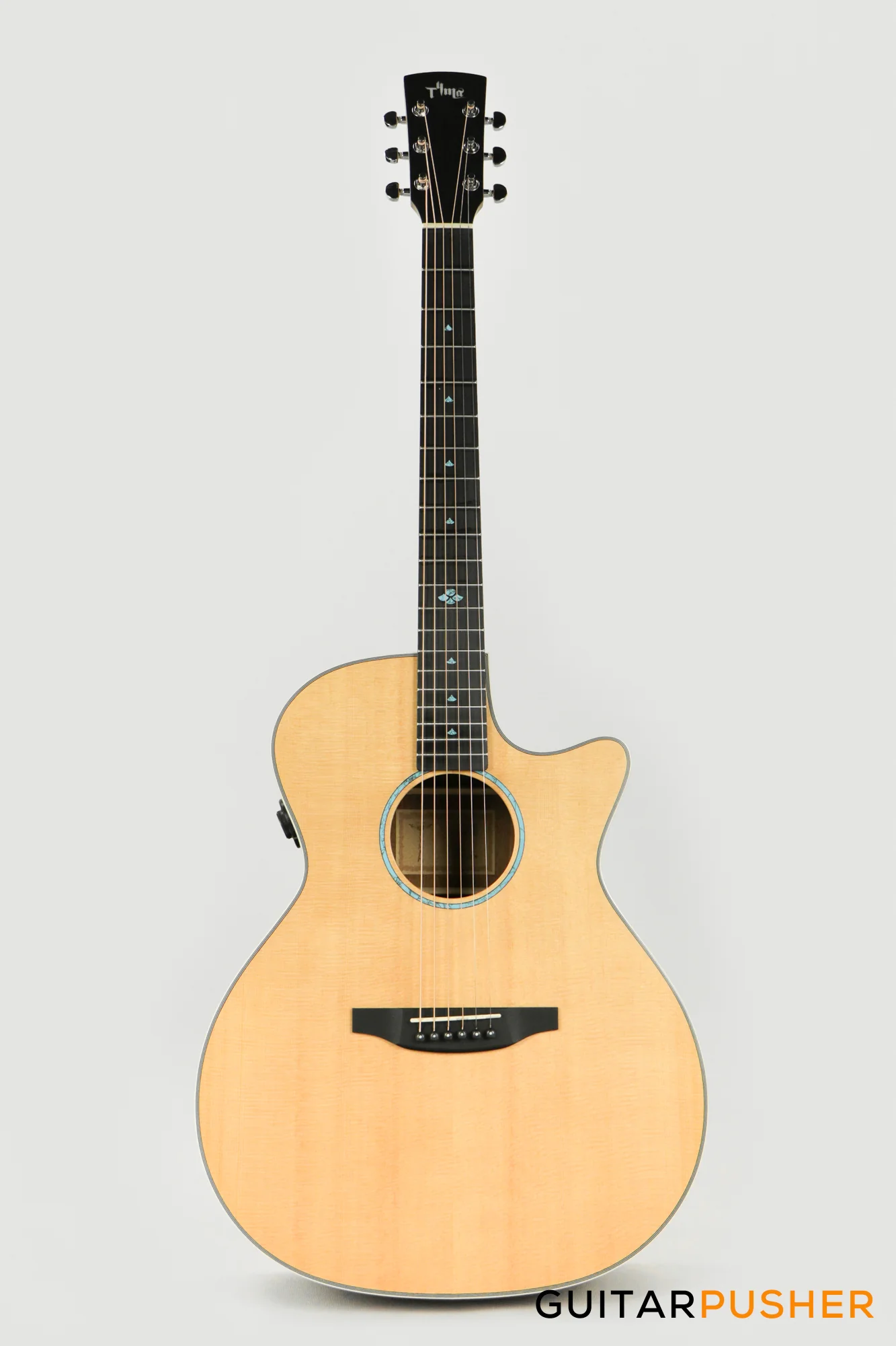 Tyma TG-5E Solid Sitka Spruce Top Mahogany Auditorium Acoustic-Electric Guitar with OS1 Pickup - Image 2