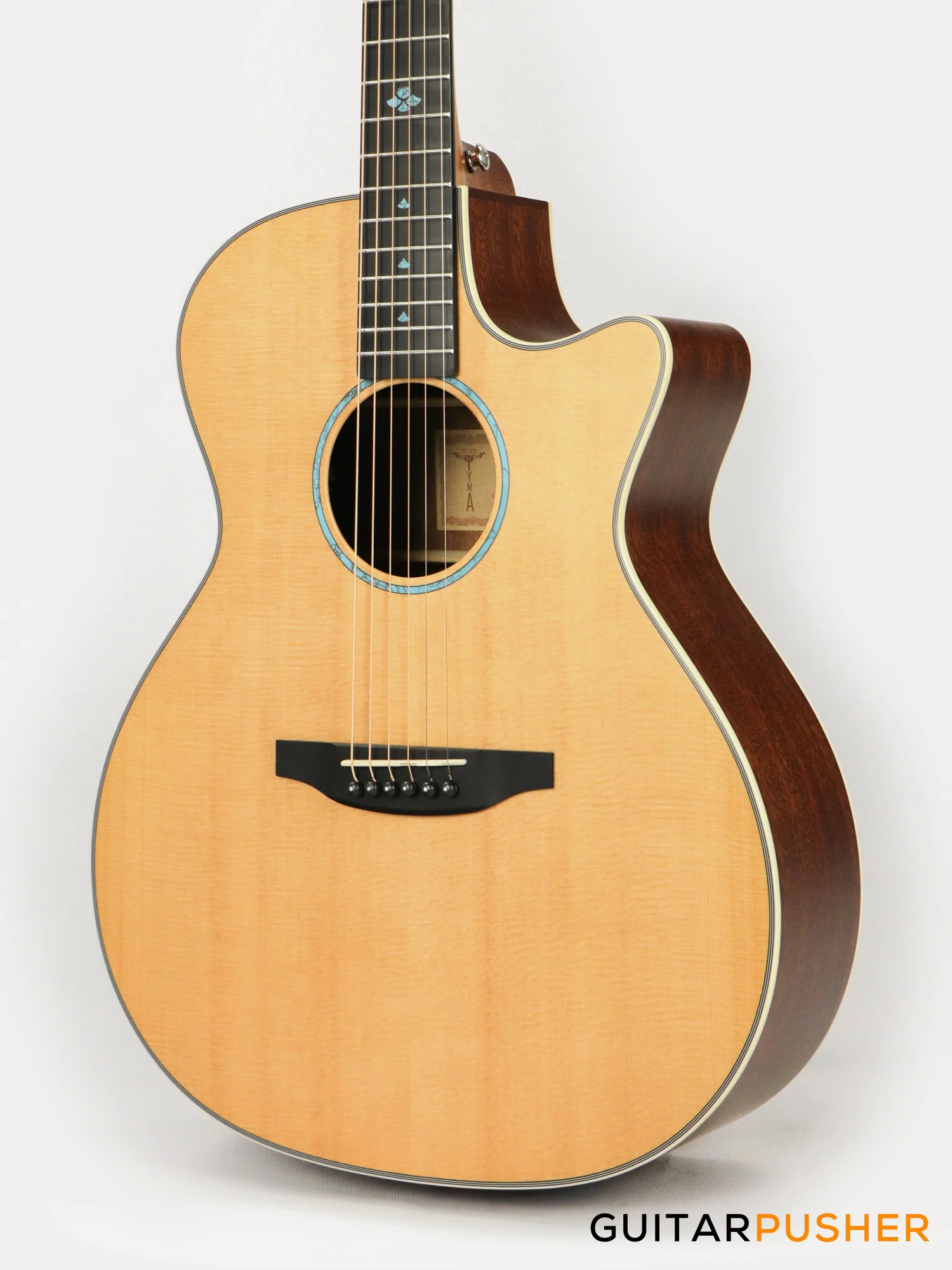 Tyma TG-5E Solid Sitka Spruce Top Mahogany Auditorium Acoustic-Electric Guitar with OS1 Pickup - Image 9