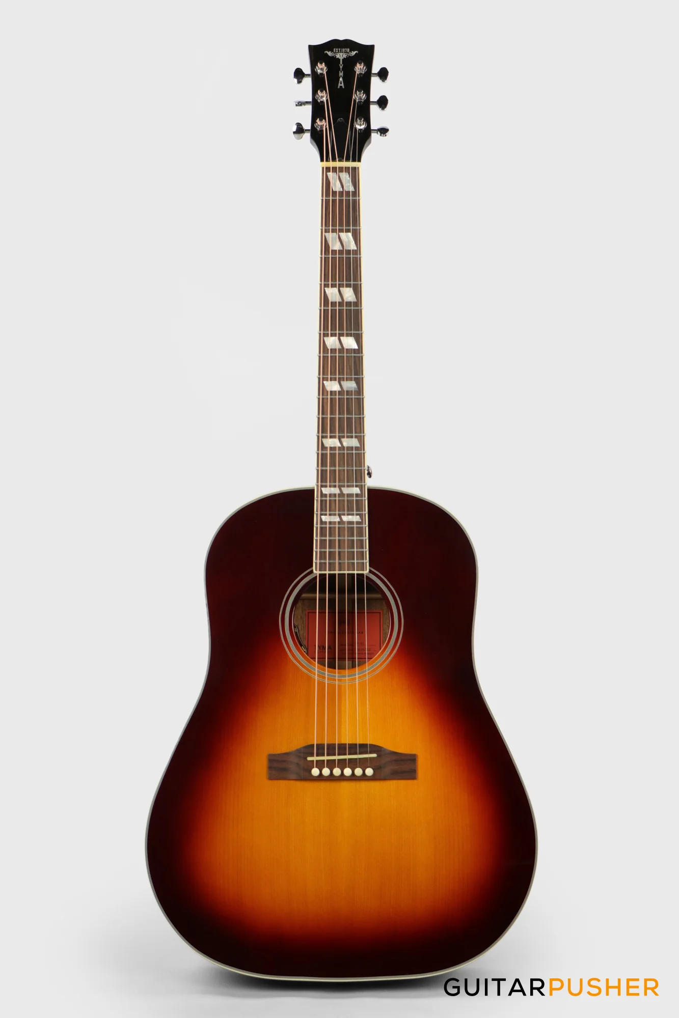 Tyma TJ-45 All-Solid Wood Sitka Spruce/Mahogany Slope-Shoulder Dreadnought Acoustic-Electric Guitar (w/ L.R. Baggs VTC) Vintage Sunburst - Image 2