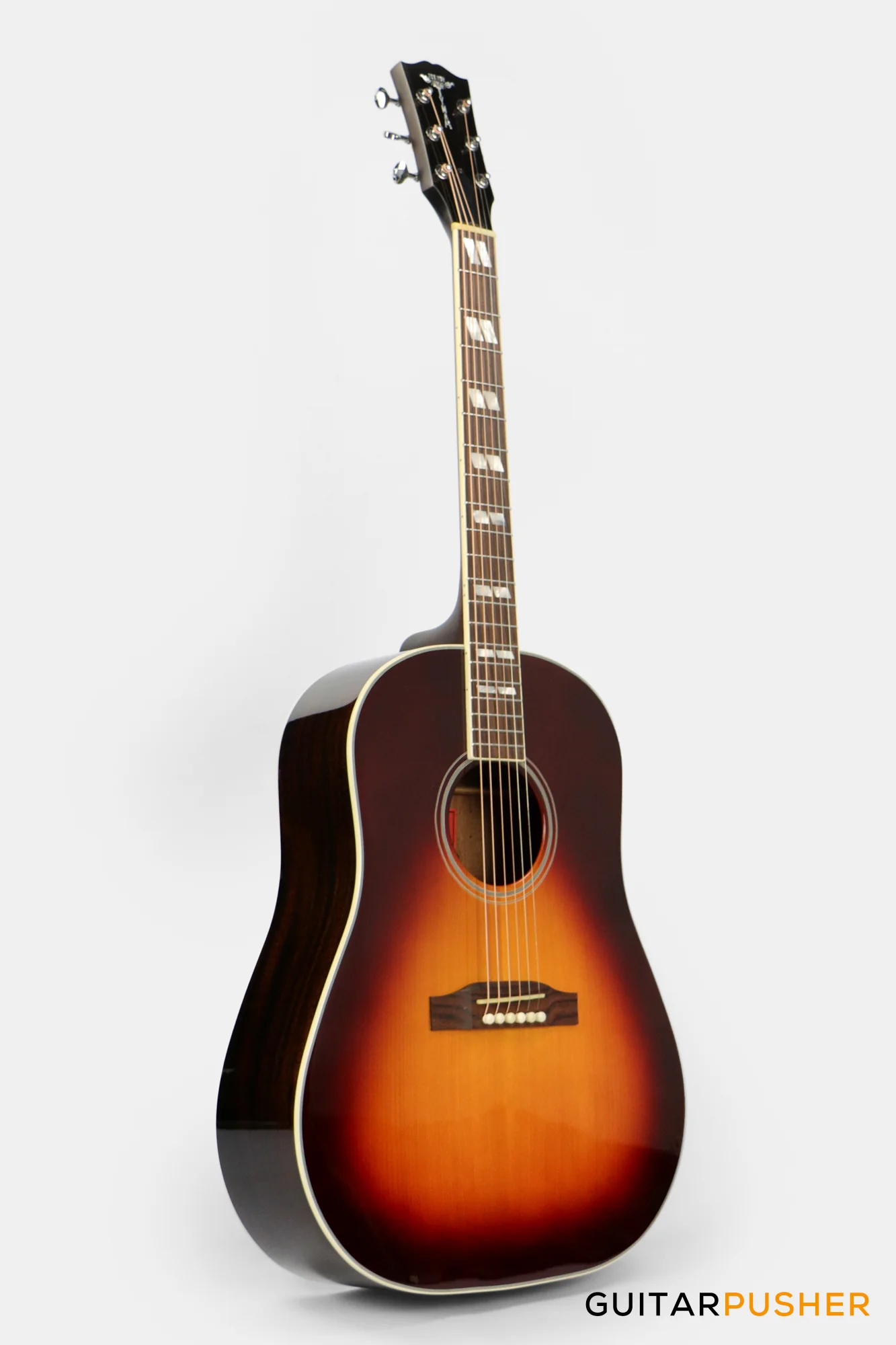Tyma TJ-45 All-Solid Wood Sitka Spruce/Mahogany Slope-Shoulder Dreadnought Acoustic-Electric Guitar (w/ L.R. Baggs VTC) Vintage Sunburst - Image 3
