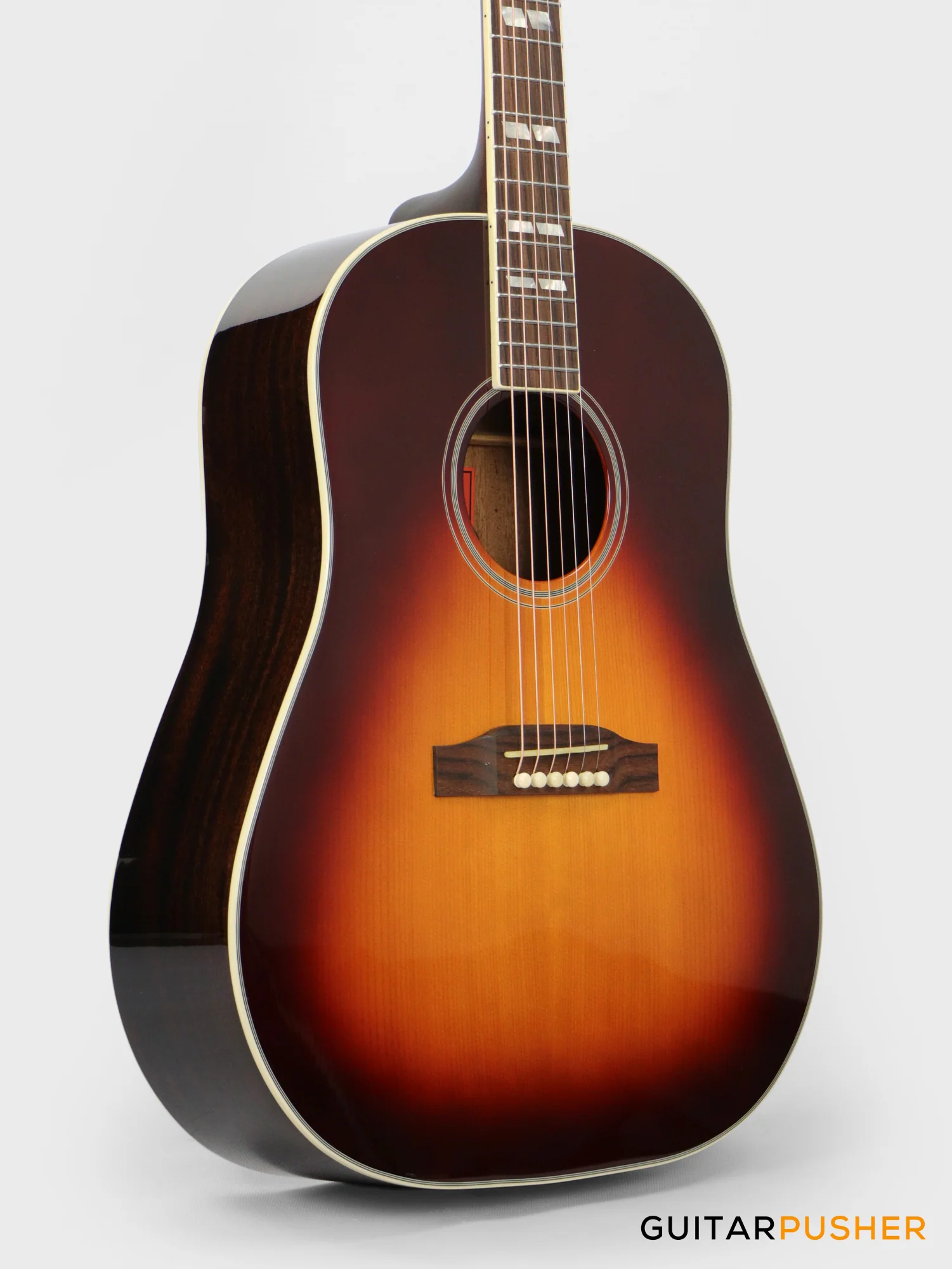 Tyma TJ-45 All-Solid Wood Sitka Spruce/Mahogany Slope-Shoulder Dreadnought Acoustic-Electric Guitar (w/ L.R. Baggs VTC) Vintage Sunburst - Image 4