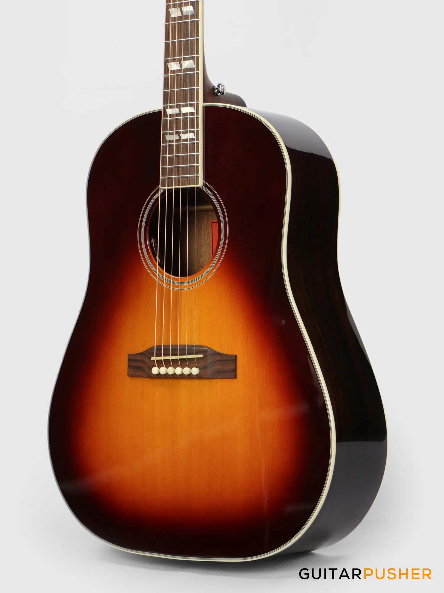 Tyma TJ-45 All-Solid Wood Sitka Spruce/Mahogany Slope-Shoulder Dreadnought Acoustic-Electric Guitar (w/ L.R. Baggs VTC) Vintage Sunburst - Image 8