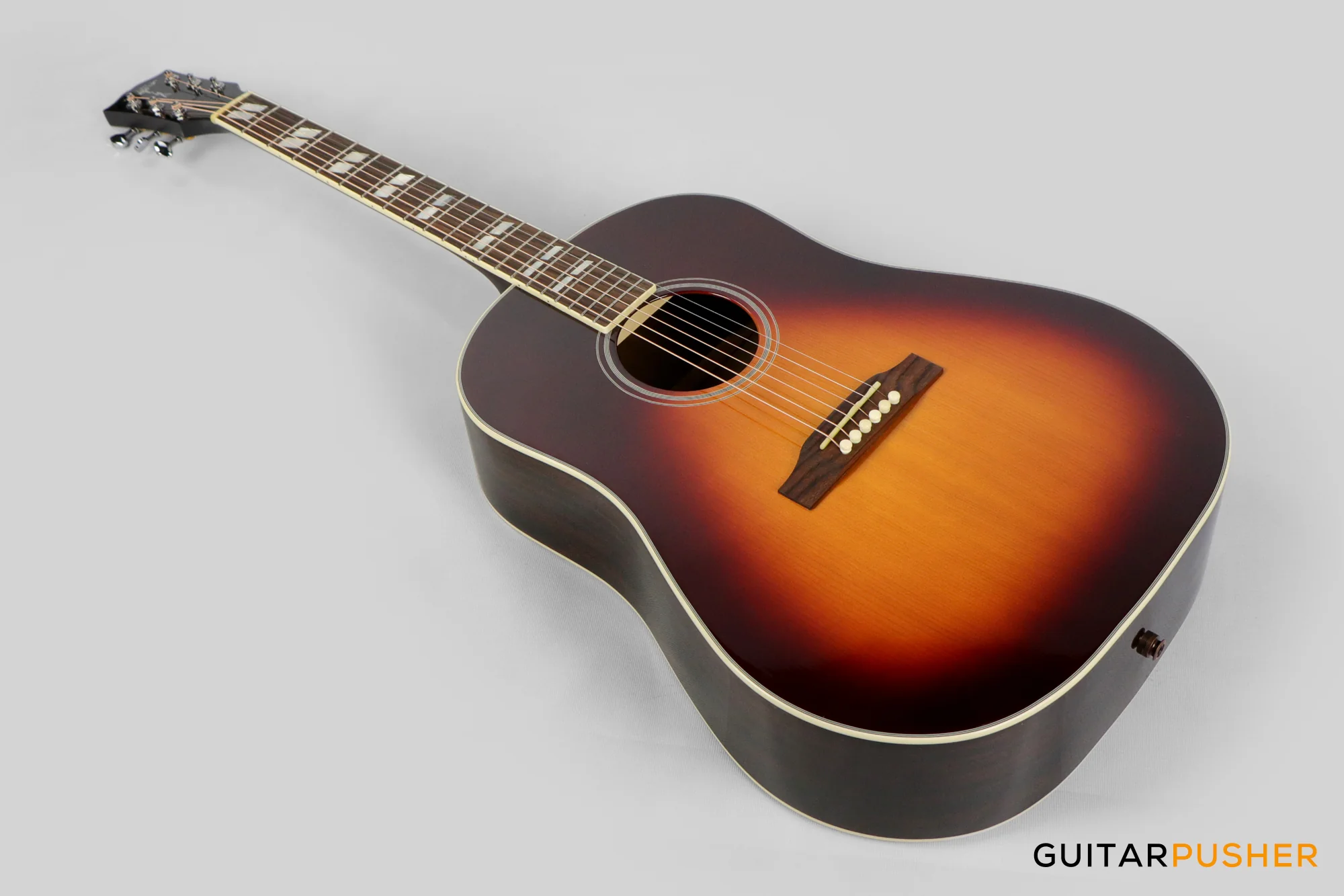 Tyma TJ-45 All-Solid Wood Sitka Spruce/Mahogany Slope-Shoulder Dreadnought Acoustic-Electric Guitar (w/ L.R. Baggs VTC) Vintage Sunburst - Image 9
