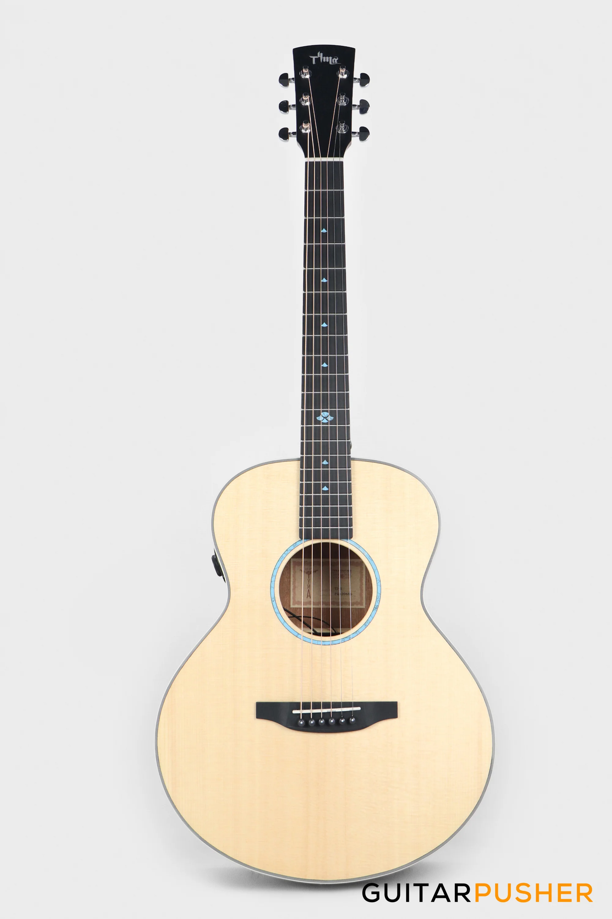 Tyma TS-5E Sitka Spruce Top Sapele Travel Size Acoustic-Electric Guitar with OS1 Pickup - Image 2