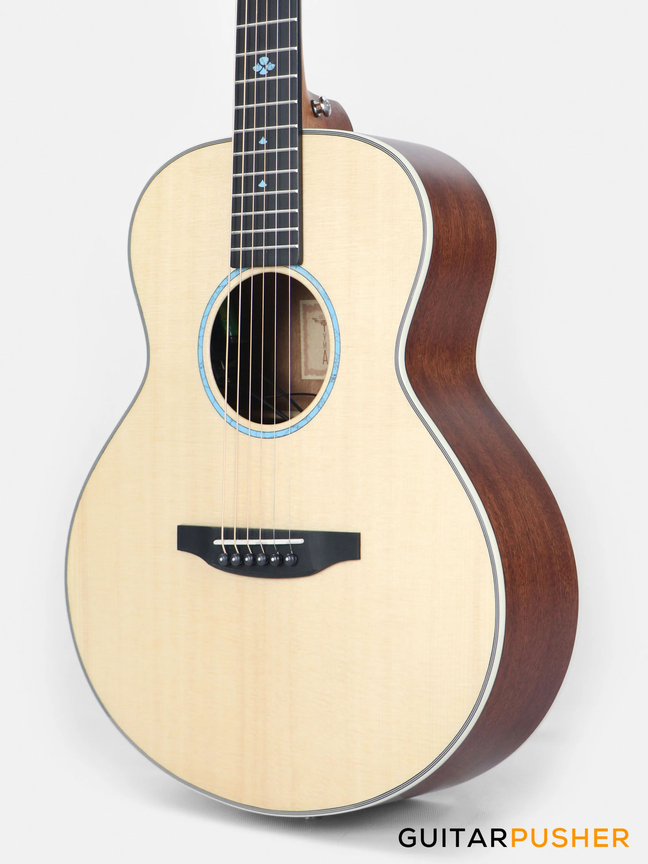 Tyma TS-5E Sitka Spruce Top Sapele Travel Size Acoustic-Electric Guitar with OS1 Pickup - Image 8