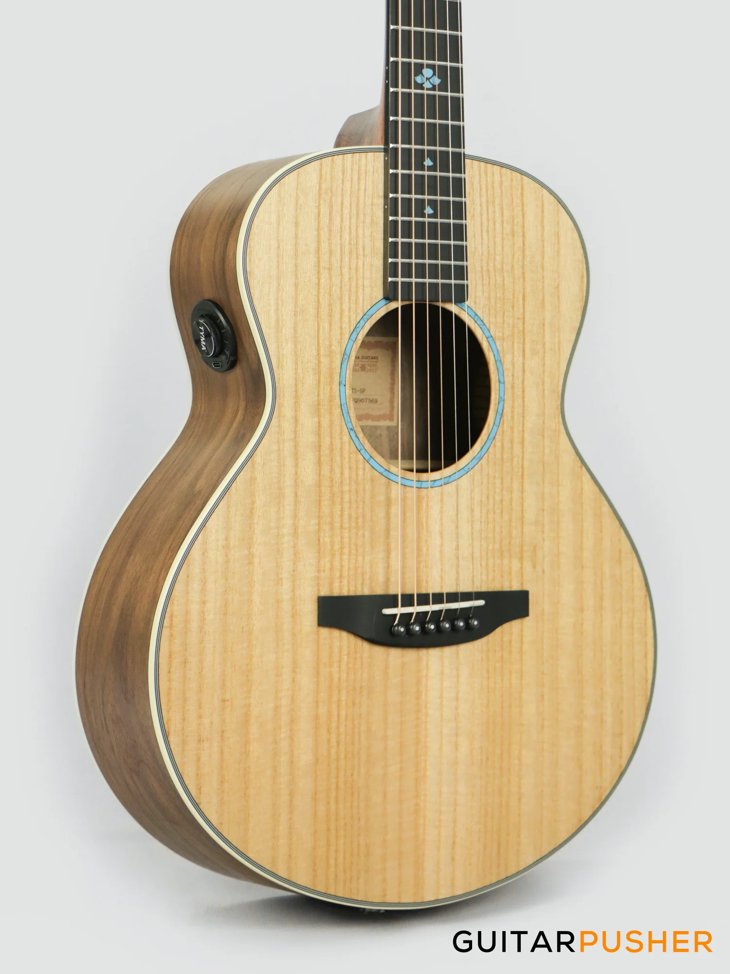 Tyma TS-5PE Paulownia Top Sapele Travel Size Acoustic-Electric Guitar with OS1 Pickup - Image 11
