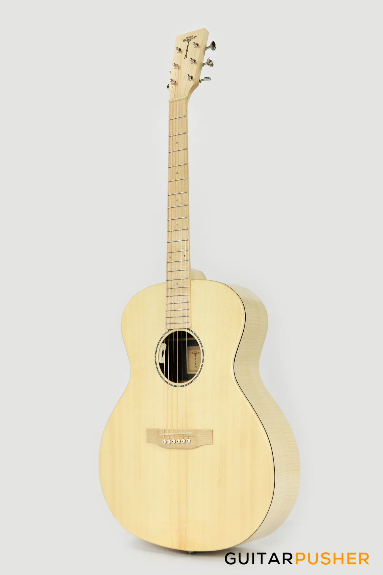 Tyma V-2FME Solid Top Acoustic Guitar Spruce/Maple with Pickup - Image 8