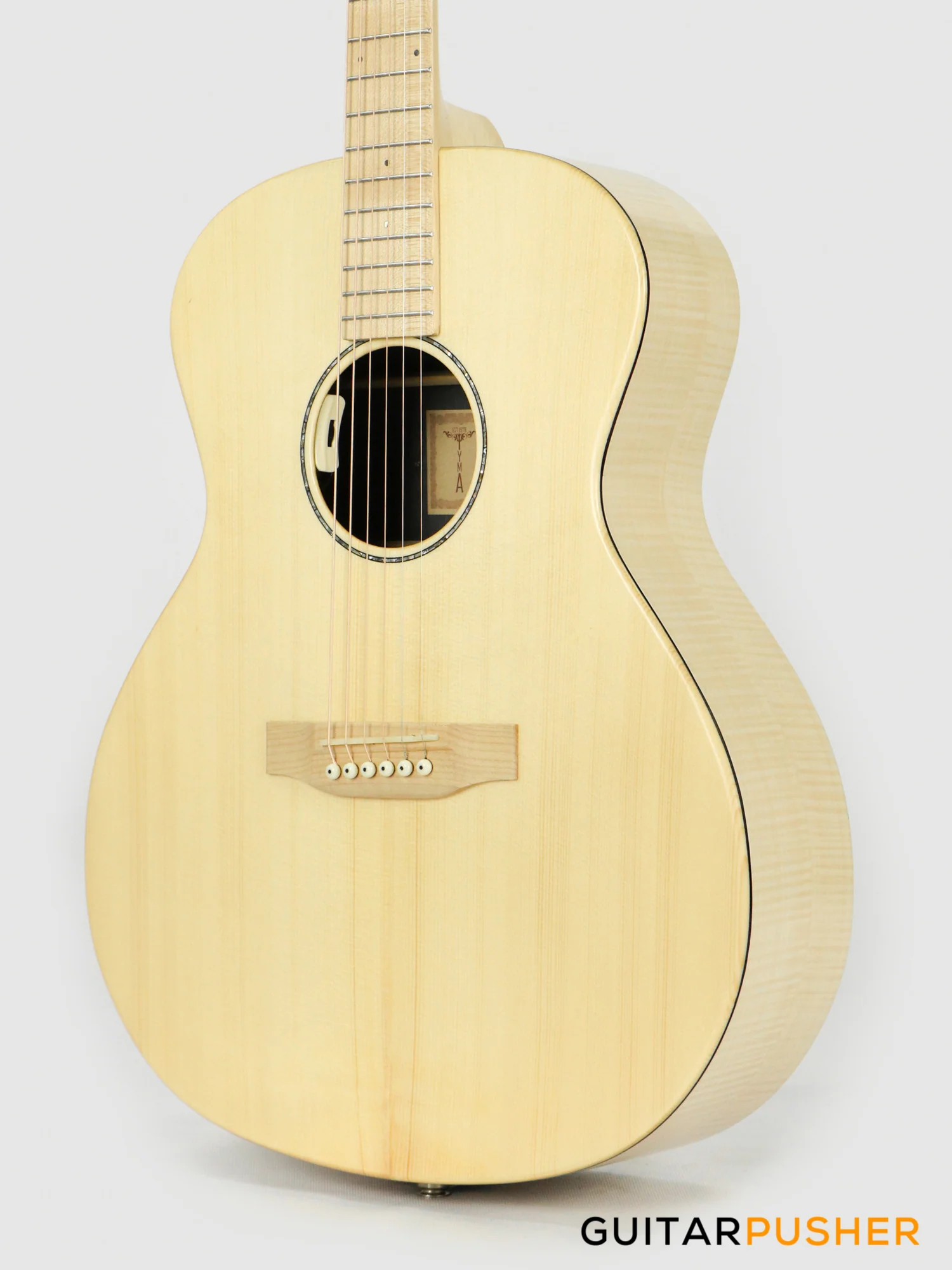 Tyma V-2FME Solid Top Acoustic Guitar Spruce/Maple with Pickup - Image 9