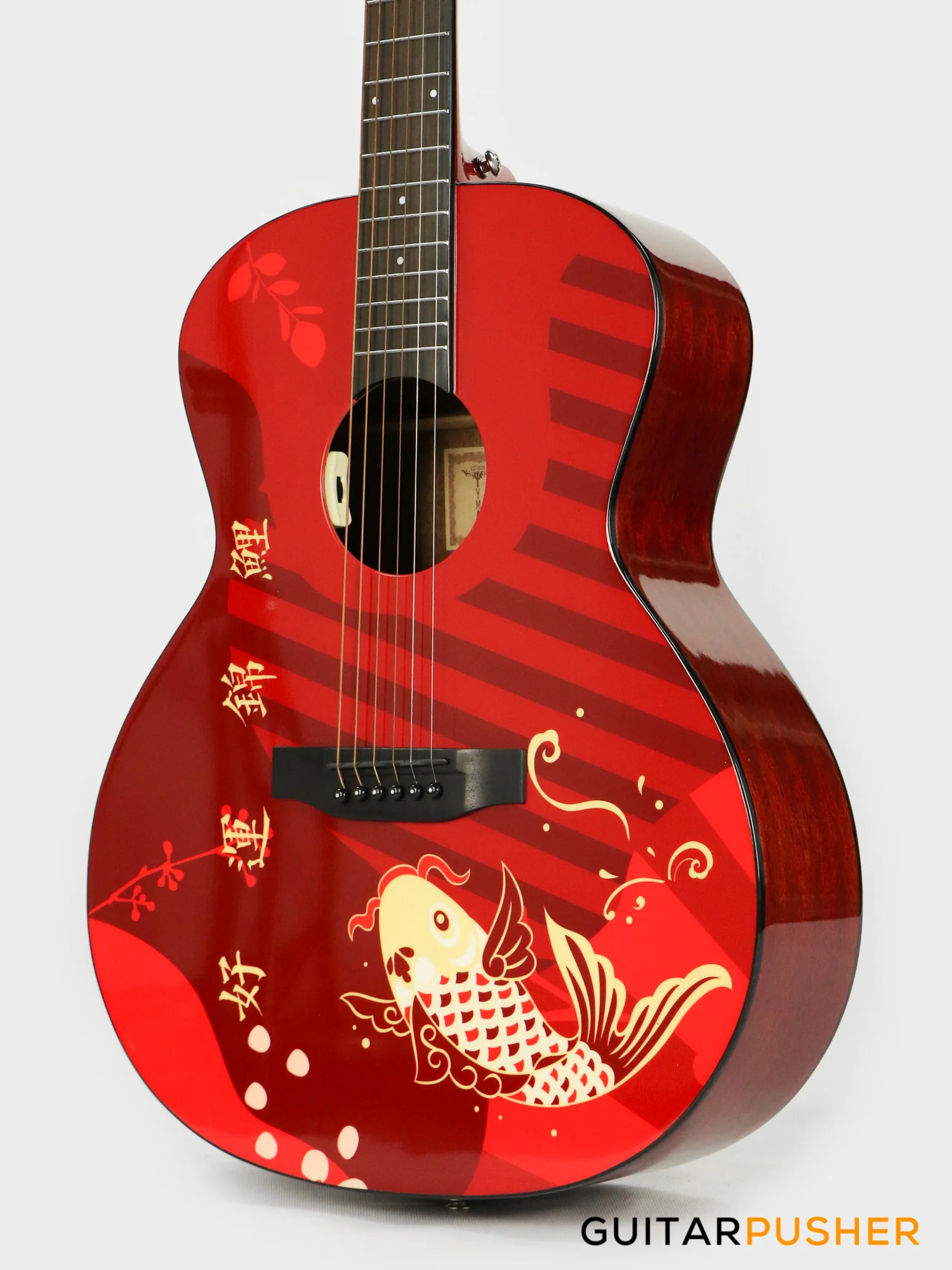 Tyma V-3 Koi Solid Top Auditorium Acoustic Guitar - Image 9
