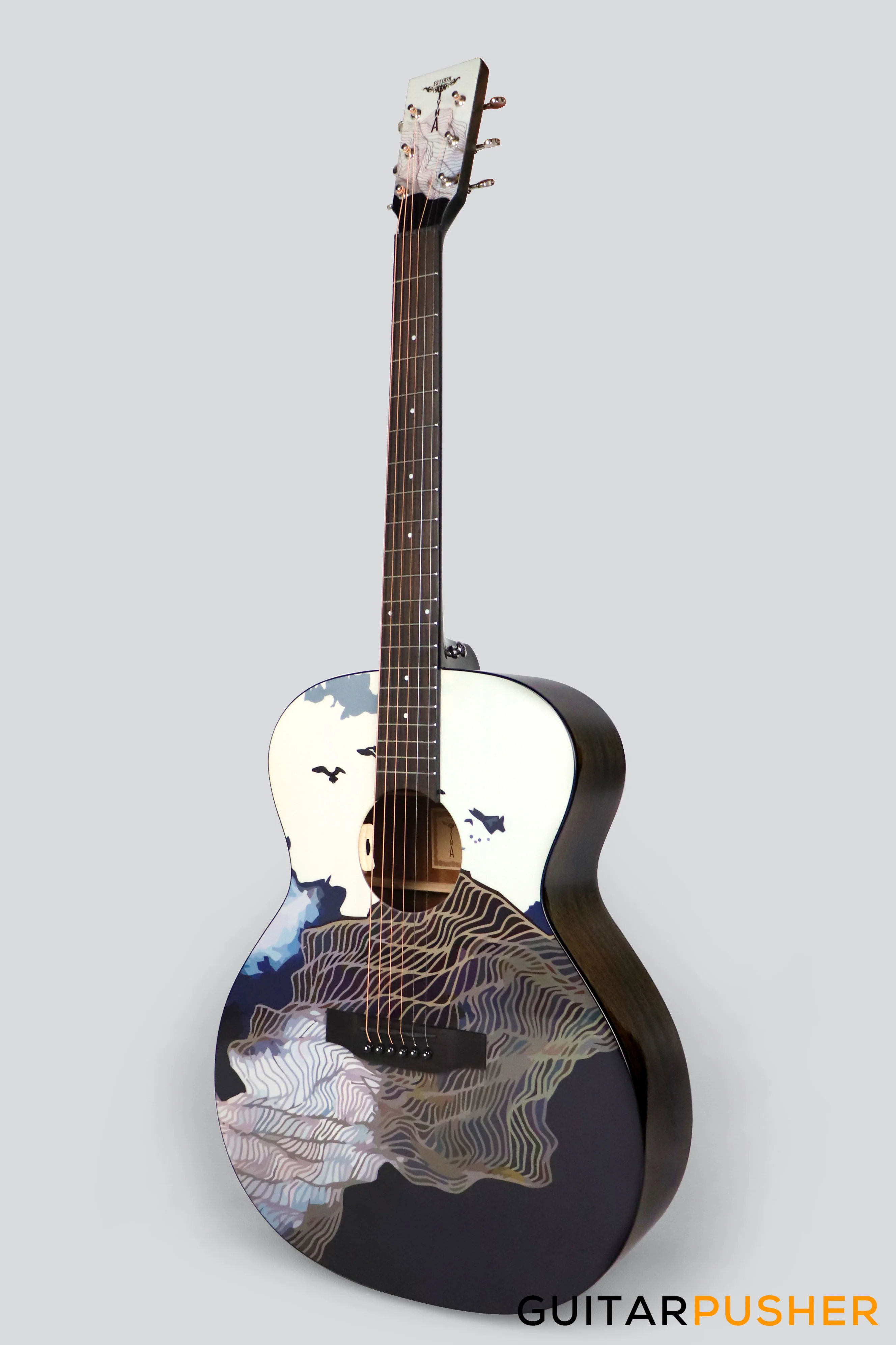 Tyma V-3 Ukiyoe Solid Top Auditorium Acoustic Guitar - Image 4