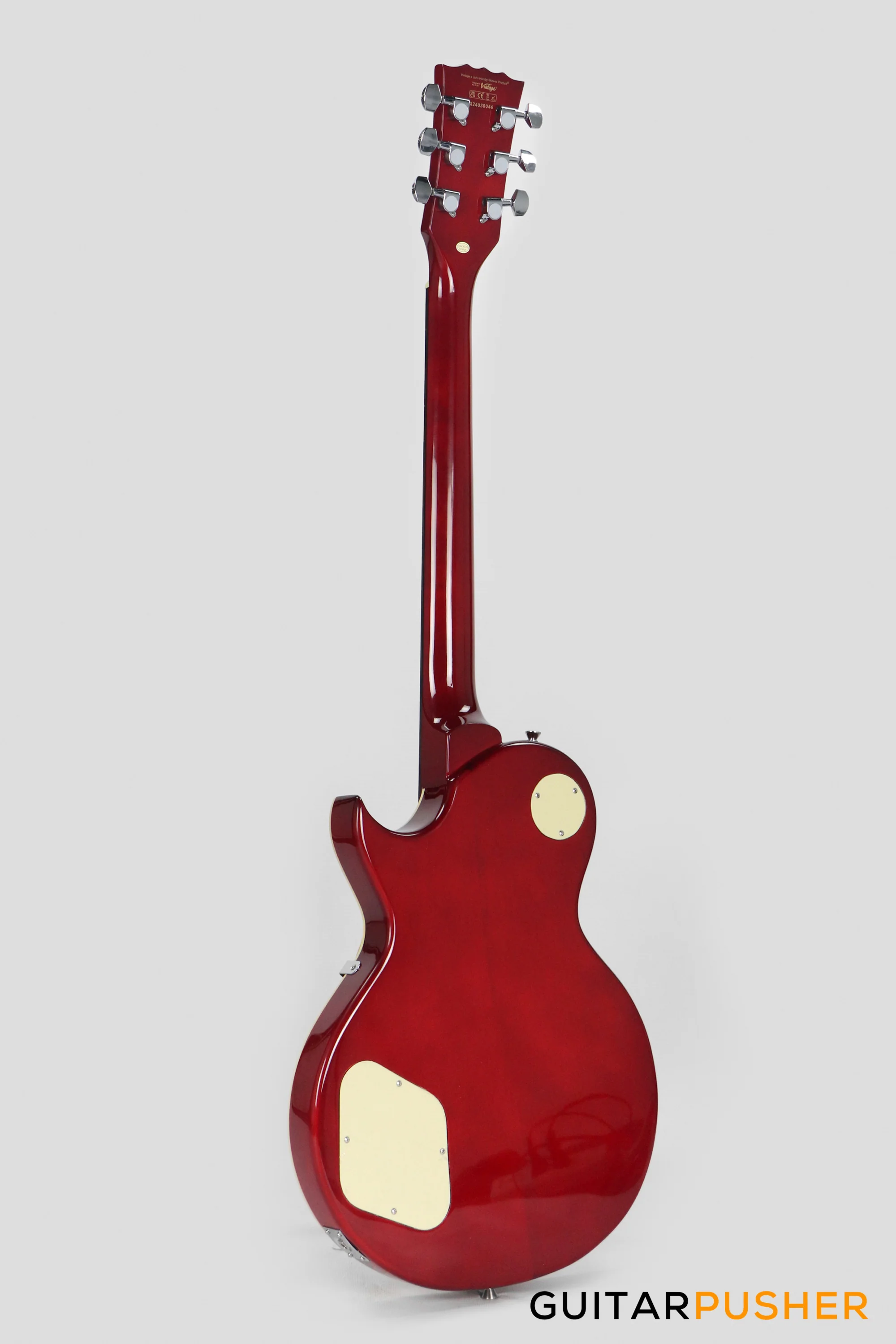 Vintage Coaster Series V10 Singlecut Electric Guitar w/ Kinsman 10-Watt Amplifier, Gig Bag, & Accessories - Wine Red - Image 3