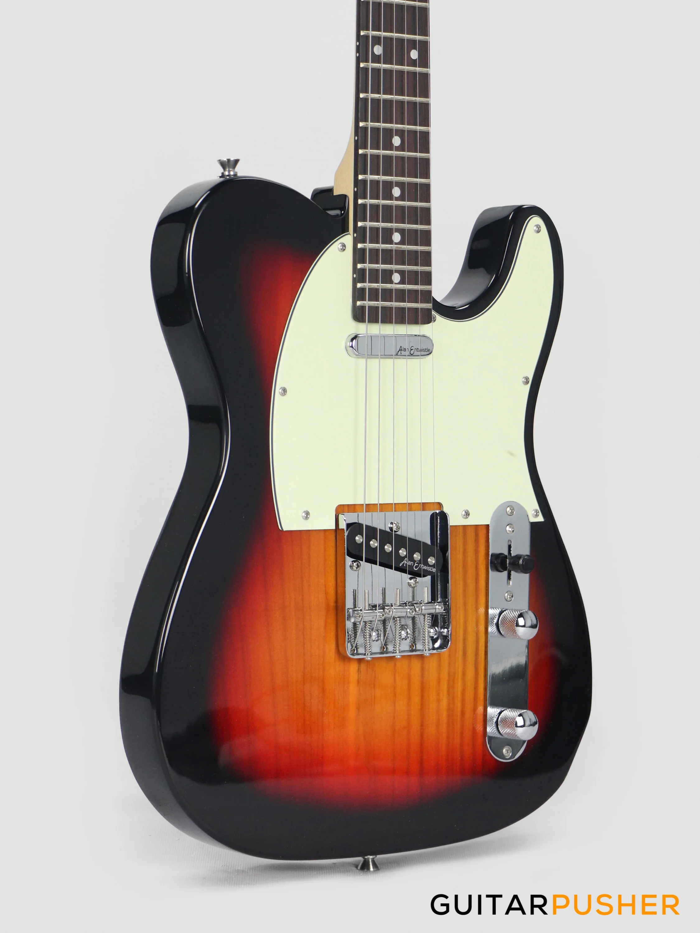 Vintage Coaster Series V20 T-Style Electric Guitar w/ Kinsman 10-Watt Amplifier, Gig Bag, & Accessories - 3-Tone Sunburst - Image 5