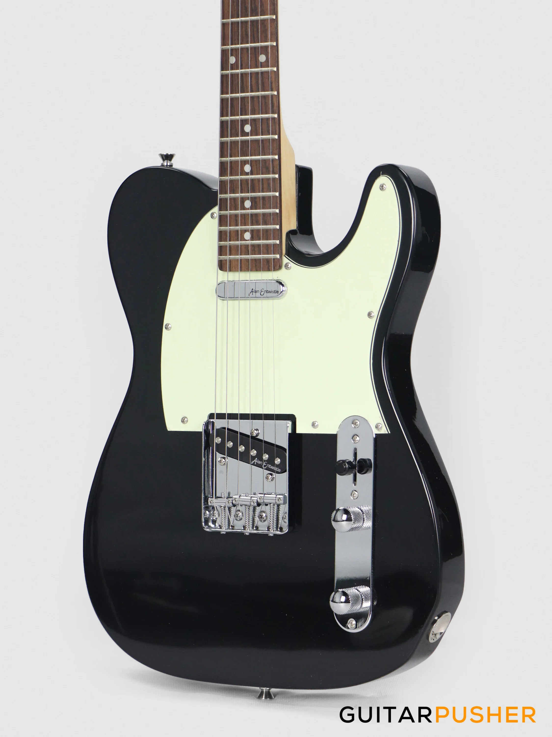 Vintage Coaster Series V20 T-Style Electric Guitar w/ Kinsman 10-Watt Amplifier, Gig Bag, & Accessories - Boulevard Black - Image 9